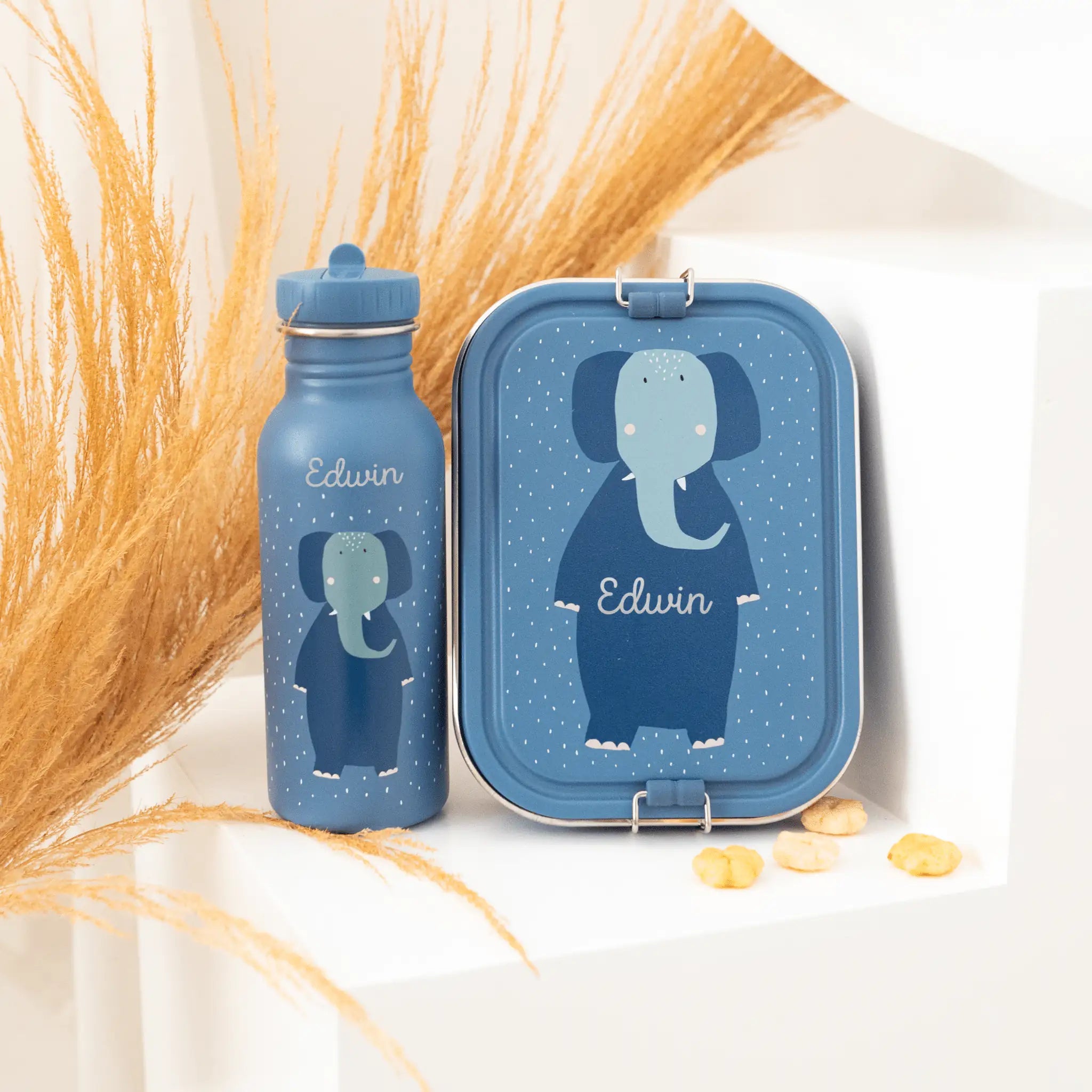 TRIXIE Lunch - Set - Brotdose & Trinkflasche - Elefant - wunderwunsch