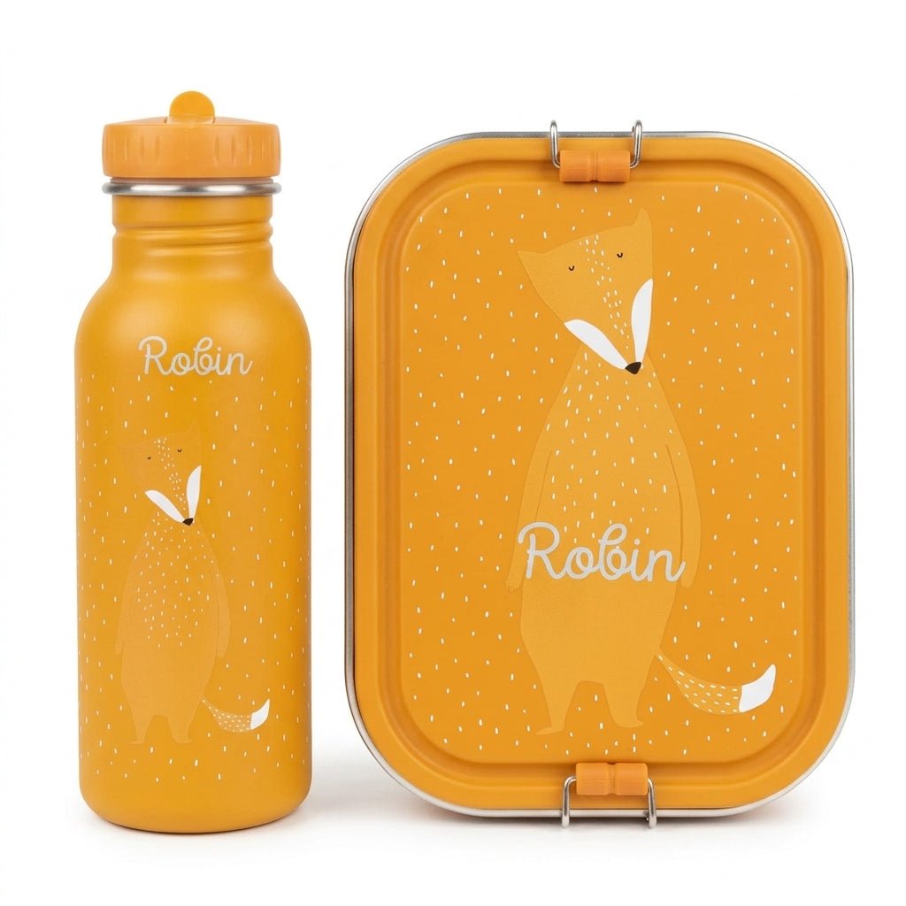 TRIXIE Lunch-Set - Brotdose & Trinkflasche - Fuchs - wunderwunsch