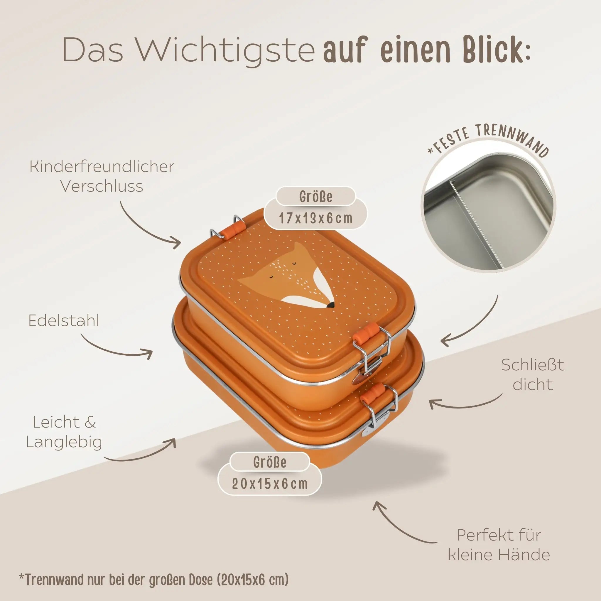 TRIXIE Lunch - Set - Brotdose & Trinkflasche - Fuchs - wunderwunsch