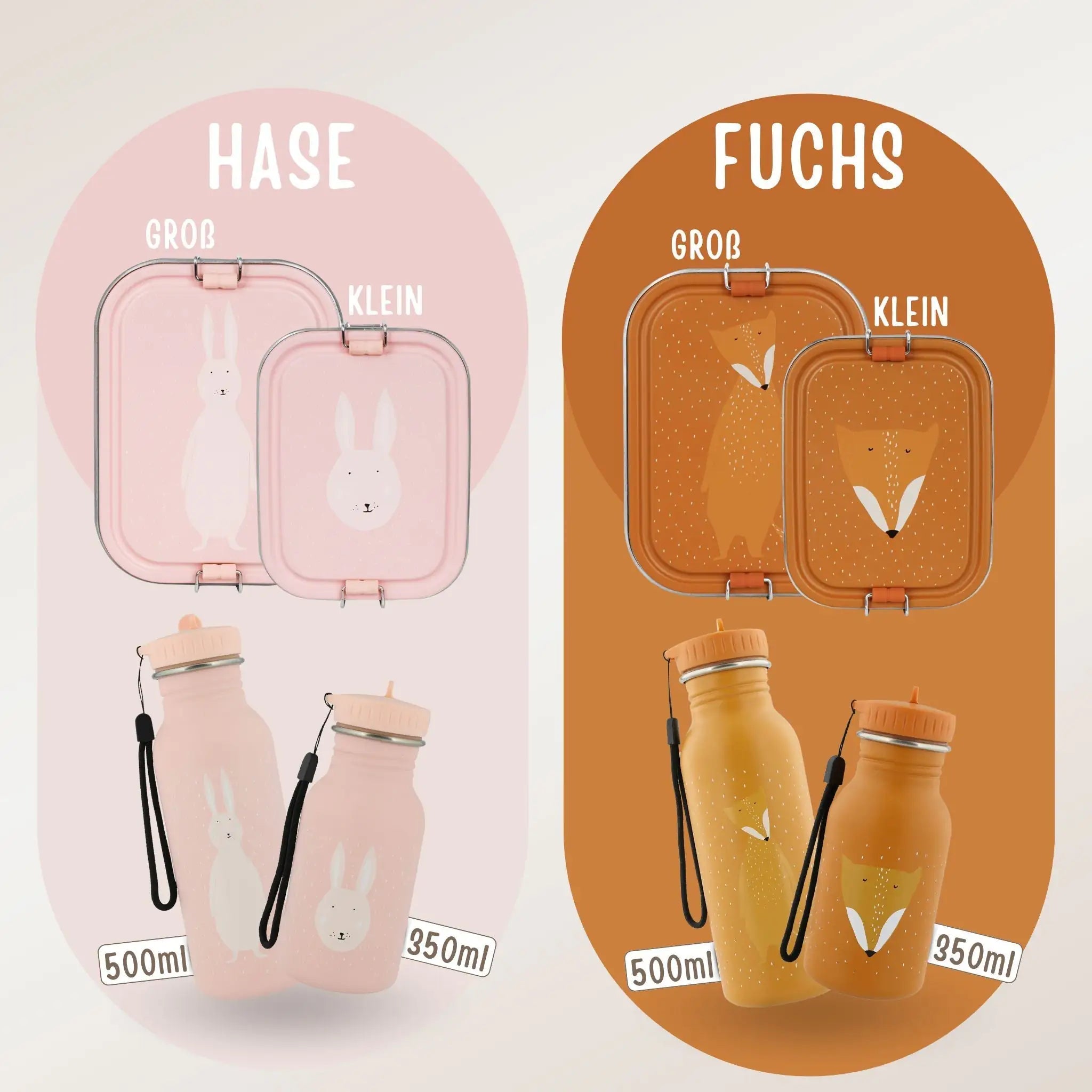 TRIXIE Lunch - Set - Brotdose & Trinkflasche - Hase - wunderwunsch