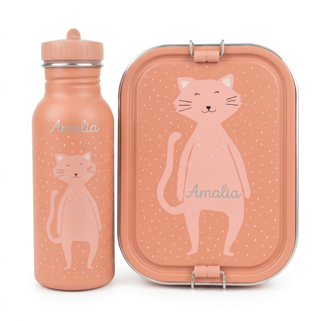 TRIXIE Lunch-Set - Brotdose & Trinkflasche - Katze - wunderwunsch