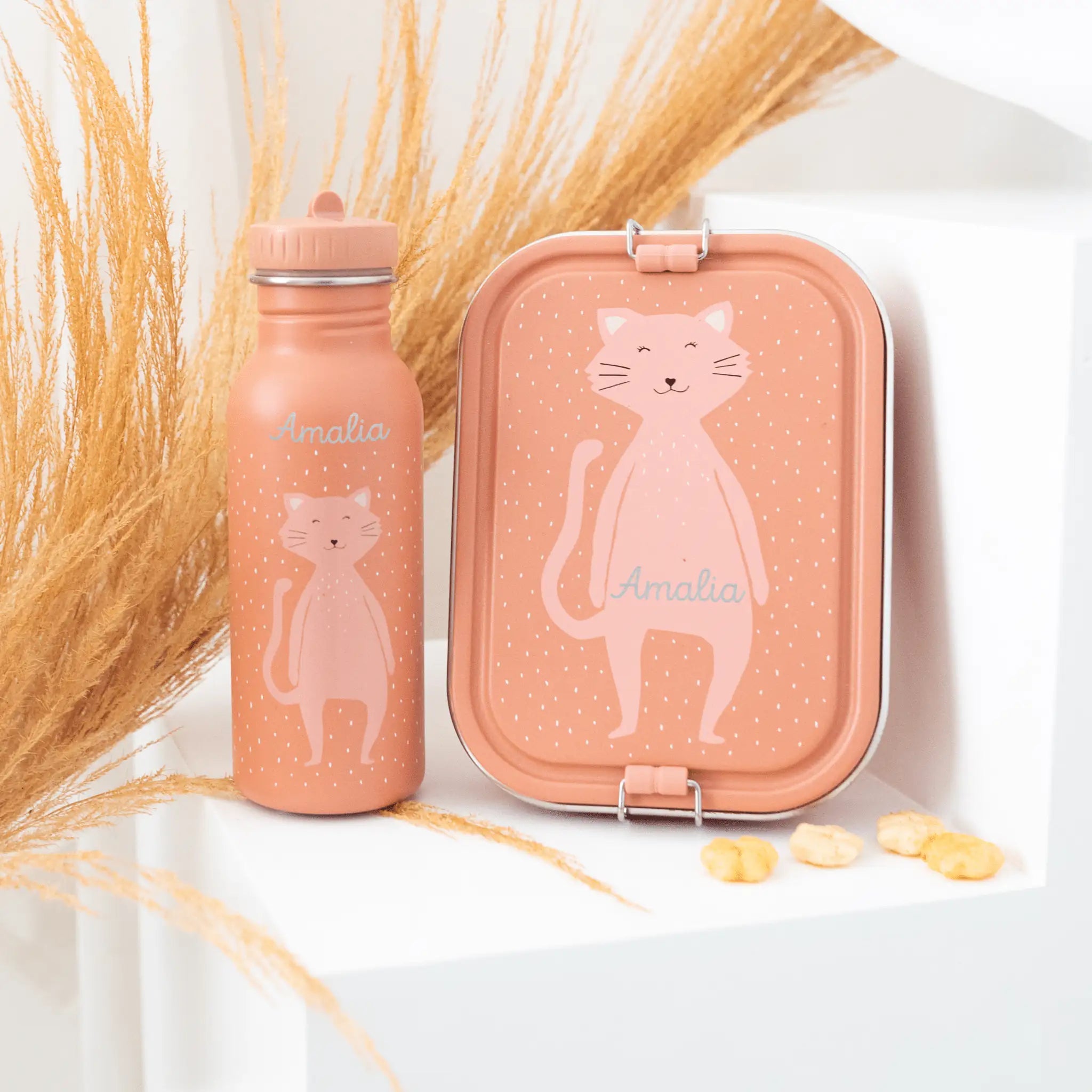 TRIXIE Lunch - Set - Brotdose & Trinkflasche - Katze - wunderwunsch