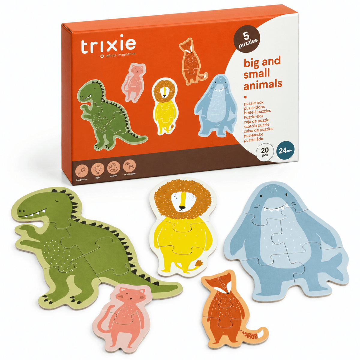TRIXIE Puzzle - große und kleine Tiere - 5 Puzzles - wunderwunsch
