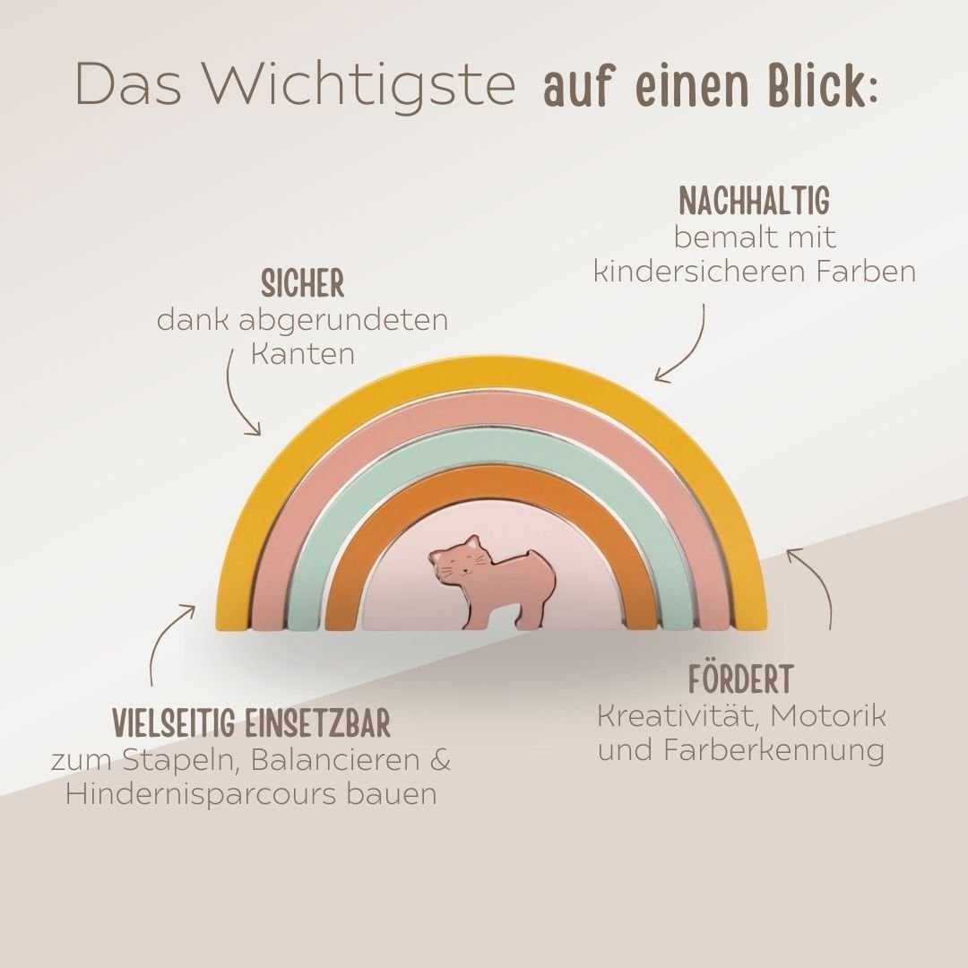TRIXIE Regenbogen Stapelspiel personalisierbar - wunderwunsch