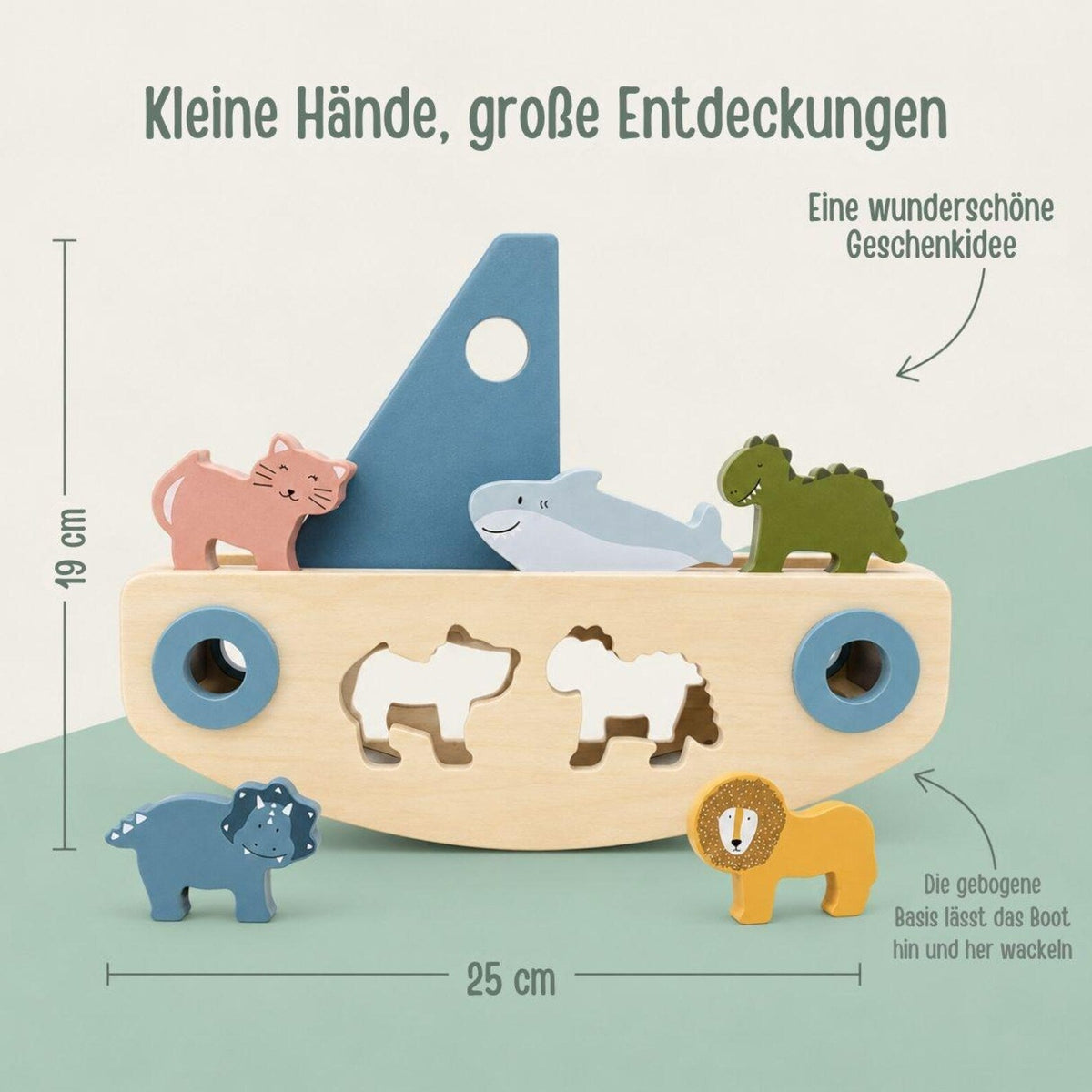 TRIXIE Segelboot Formsortierer personalisiert - wunderwunsch