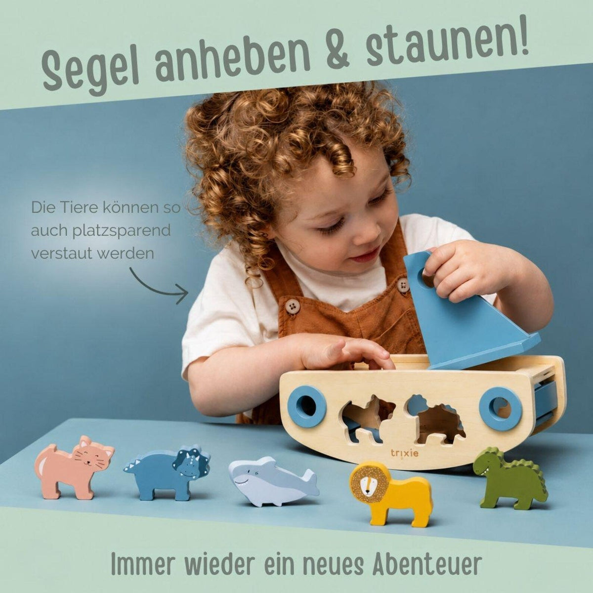 TRIXIE Segelboot Formsortierer personalisiert - wunderwunsch