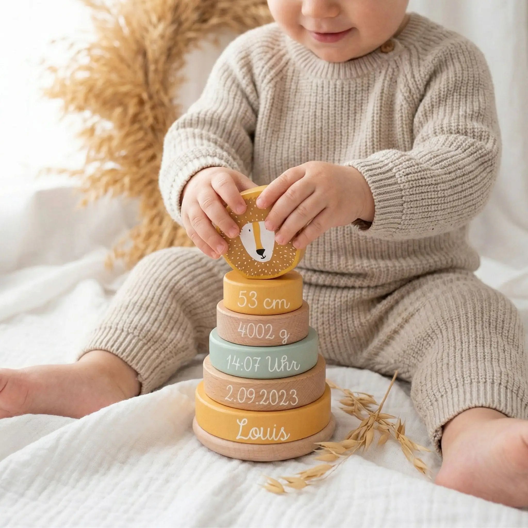 TRIXIE Stapelturm Holz Tiere personalisiert - wunderwunsch