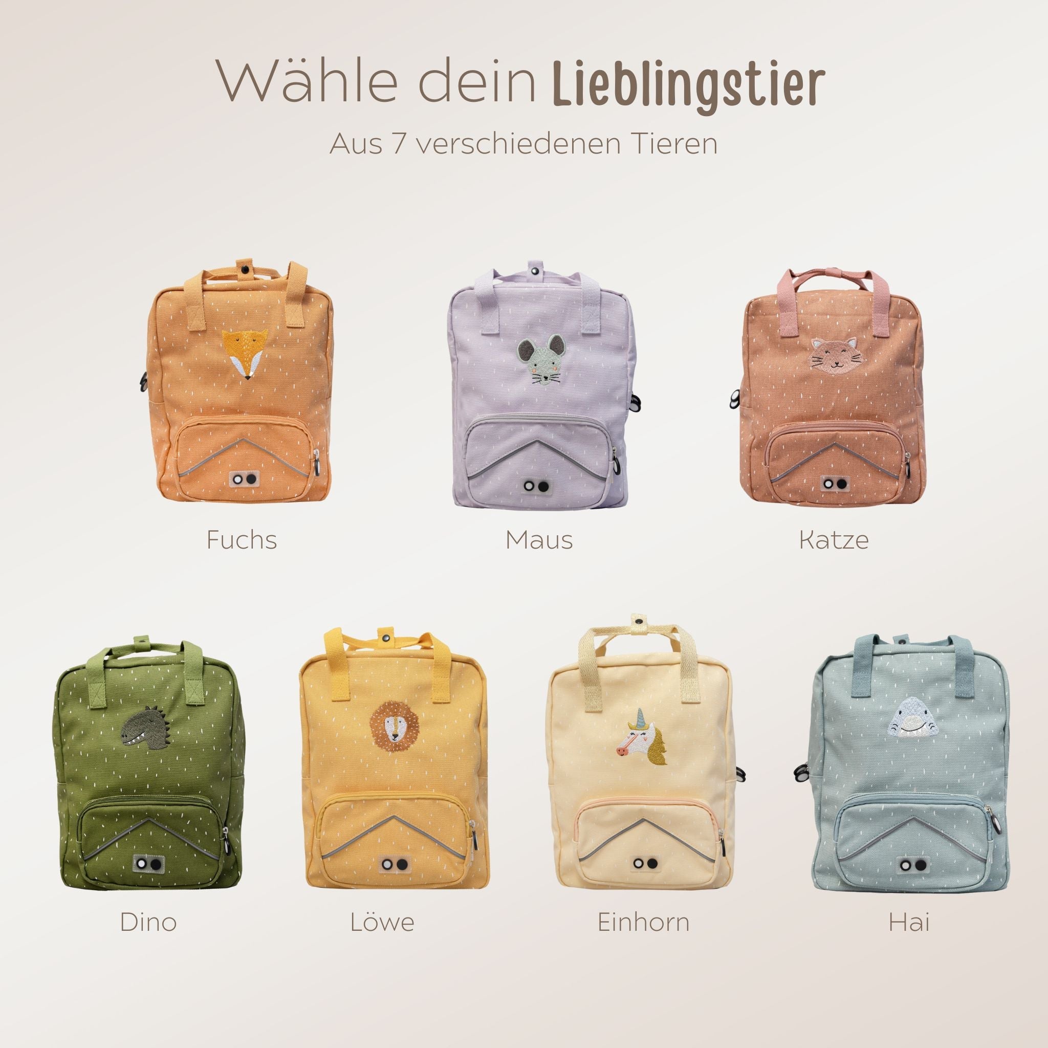 TRIXIE XXL Kindergartenrucksack personalisiert - Tiere - wunderwunsch