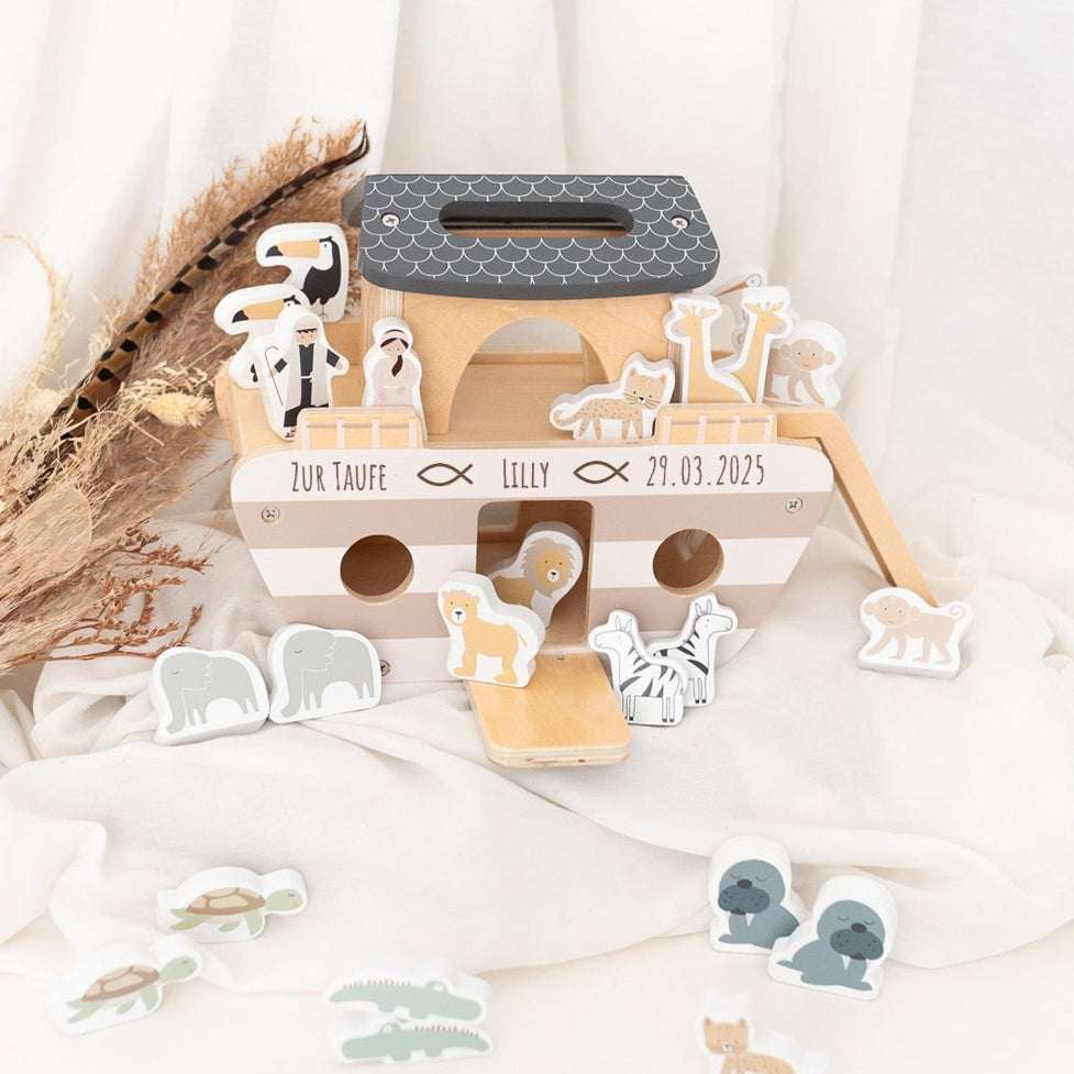 TRYCO Arche Noah Safari Tiere Holz Gestreift - wunderwunsch