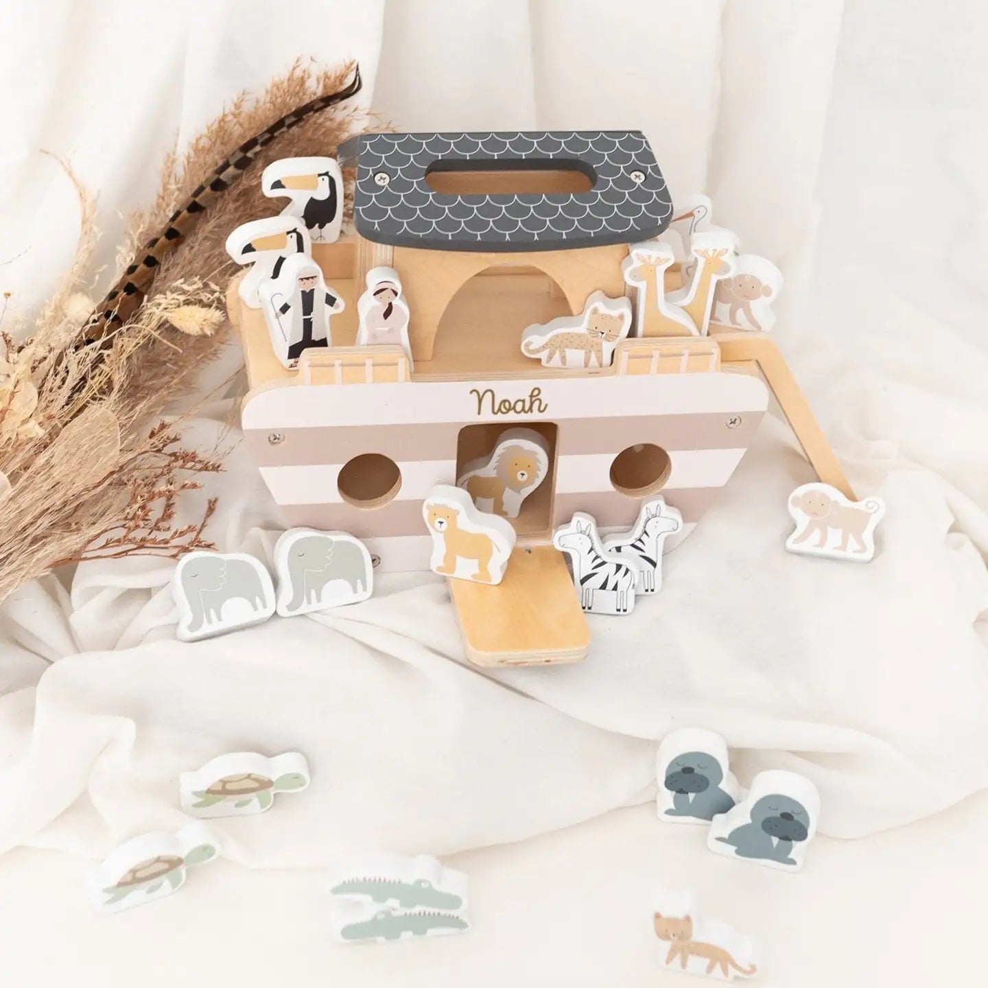 TRYCO Arche Noah Safari Tiere Holz Gestreift - wunderwunsch