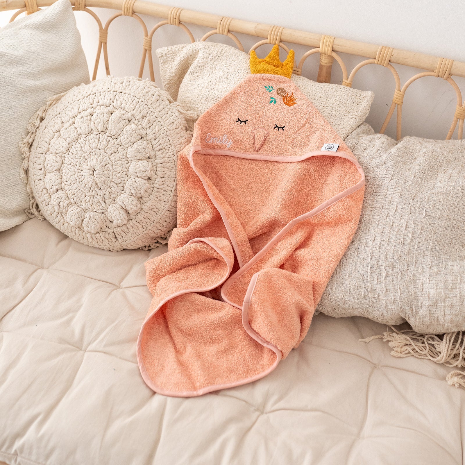 TRYCO Baby Tier Kapuzenhandtuch Frottee - Koala, Schwan, Leopard, Drache - wunderwunsch