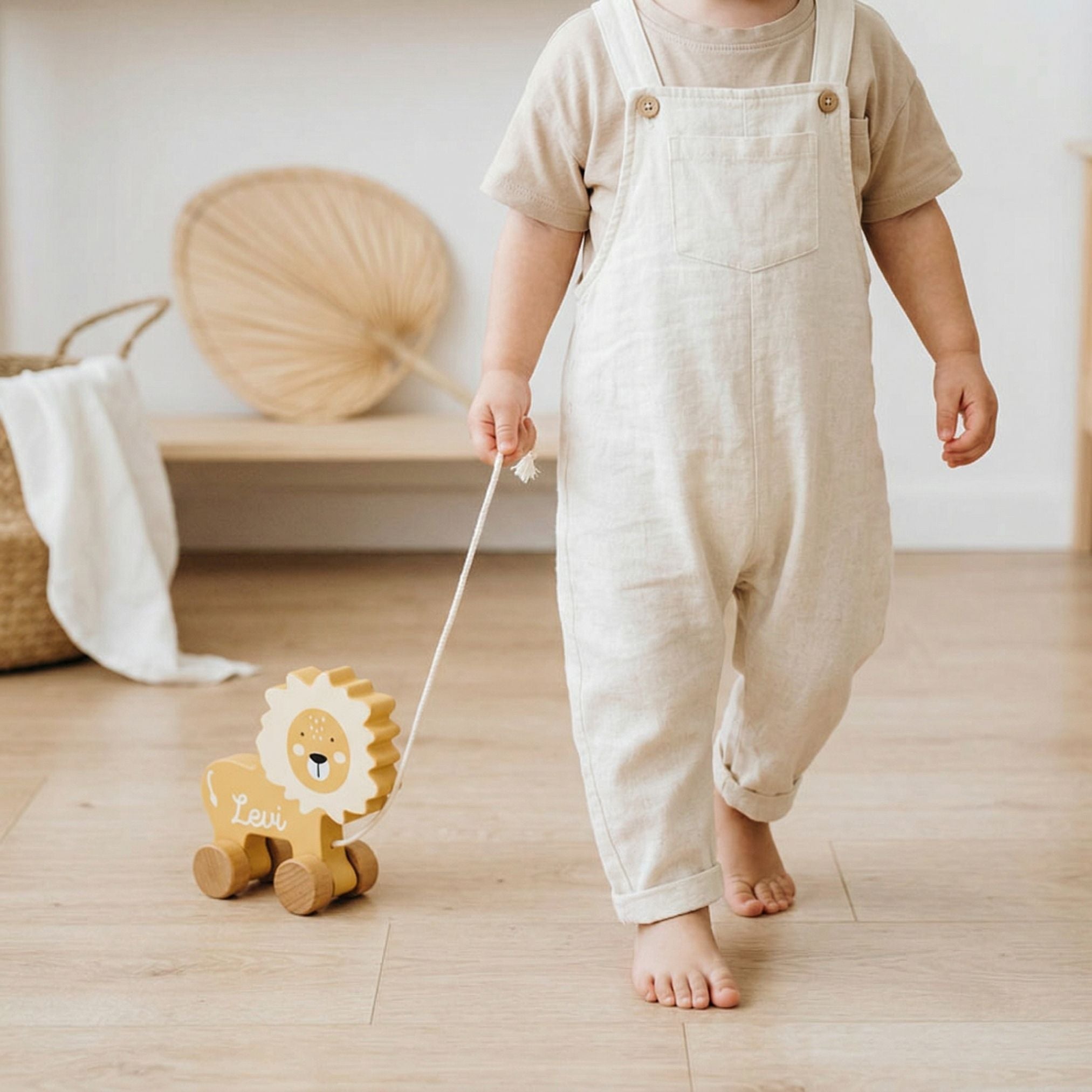 TRYCO Nachziehtier Löwe Holz personalisierbar - wunderwunsch