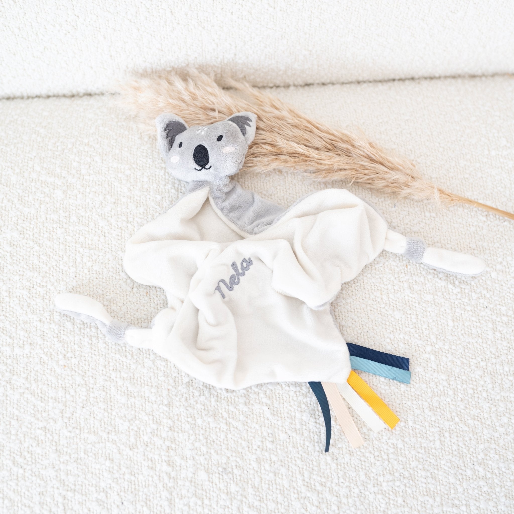 TRYCO Schmusetuch personalisiert - Koala, Fledermaus, Schwan, Drache - wunderwunsch