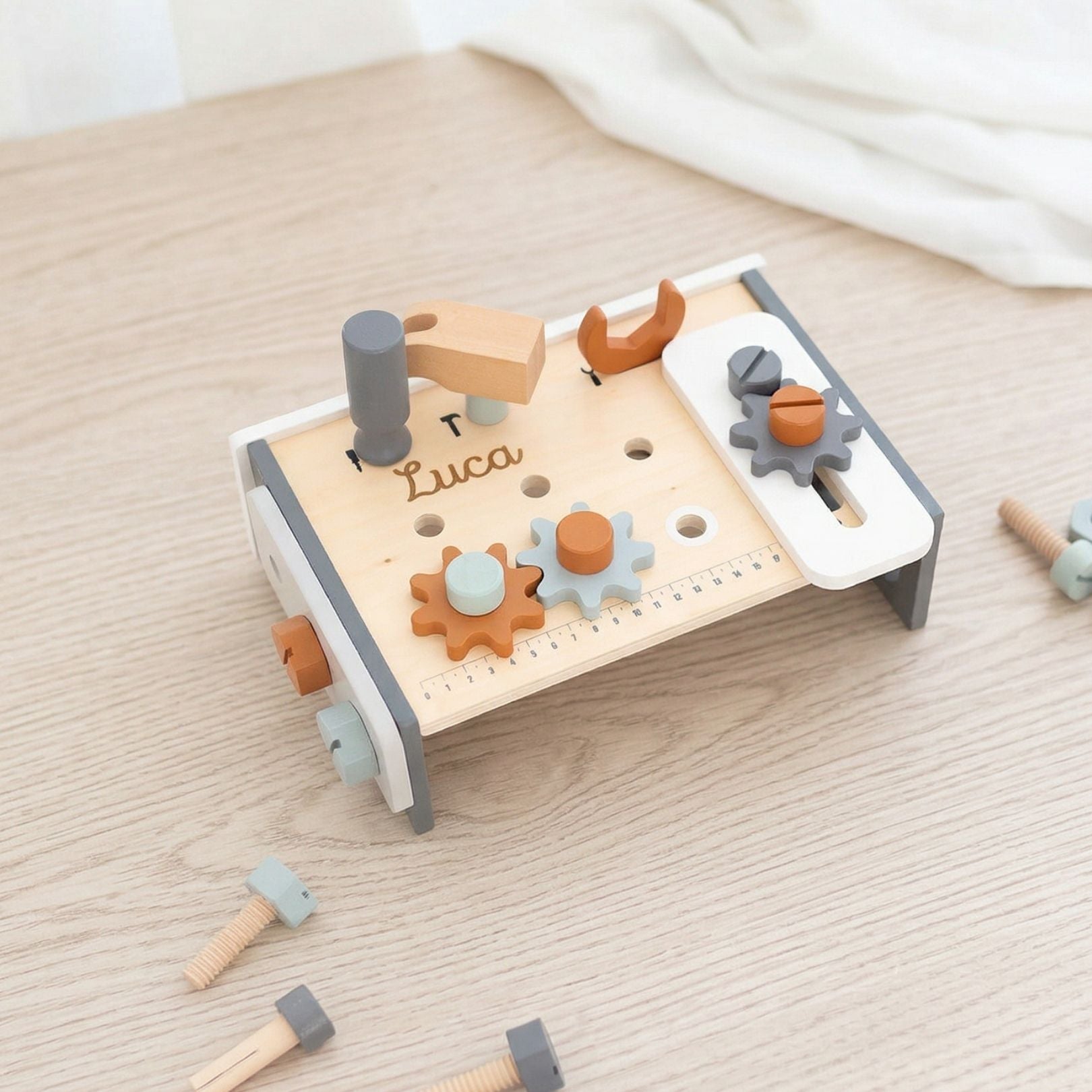 TRYCO Tisch Werkbank Holz personalisierbar - wunderwunsch