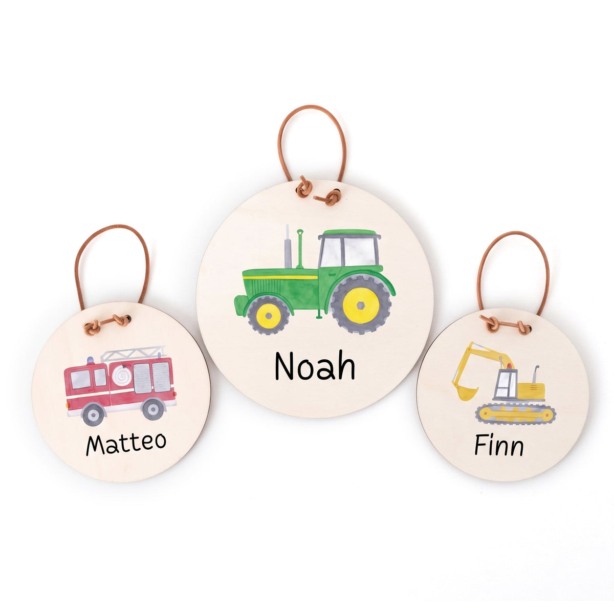 Türschild Kinderzimmer personalisiert - Fahrzeuge Aquarell - wunderwunsch