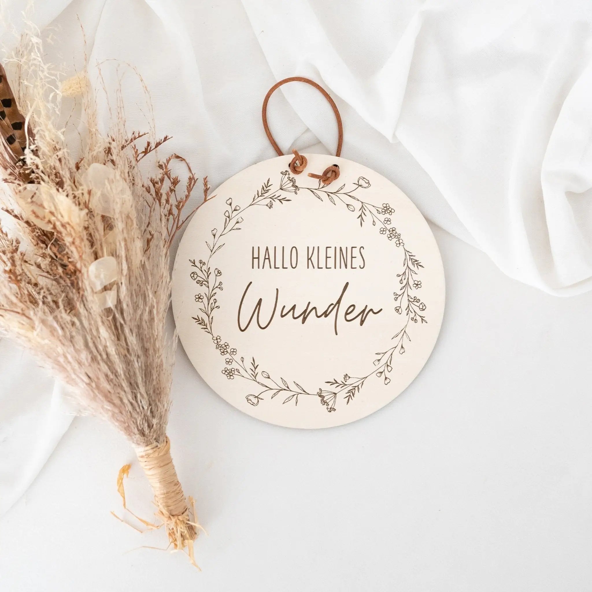 Türschild Kinderzimmer personalisiert - Hallo kleines Wunder - wunderwunsch