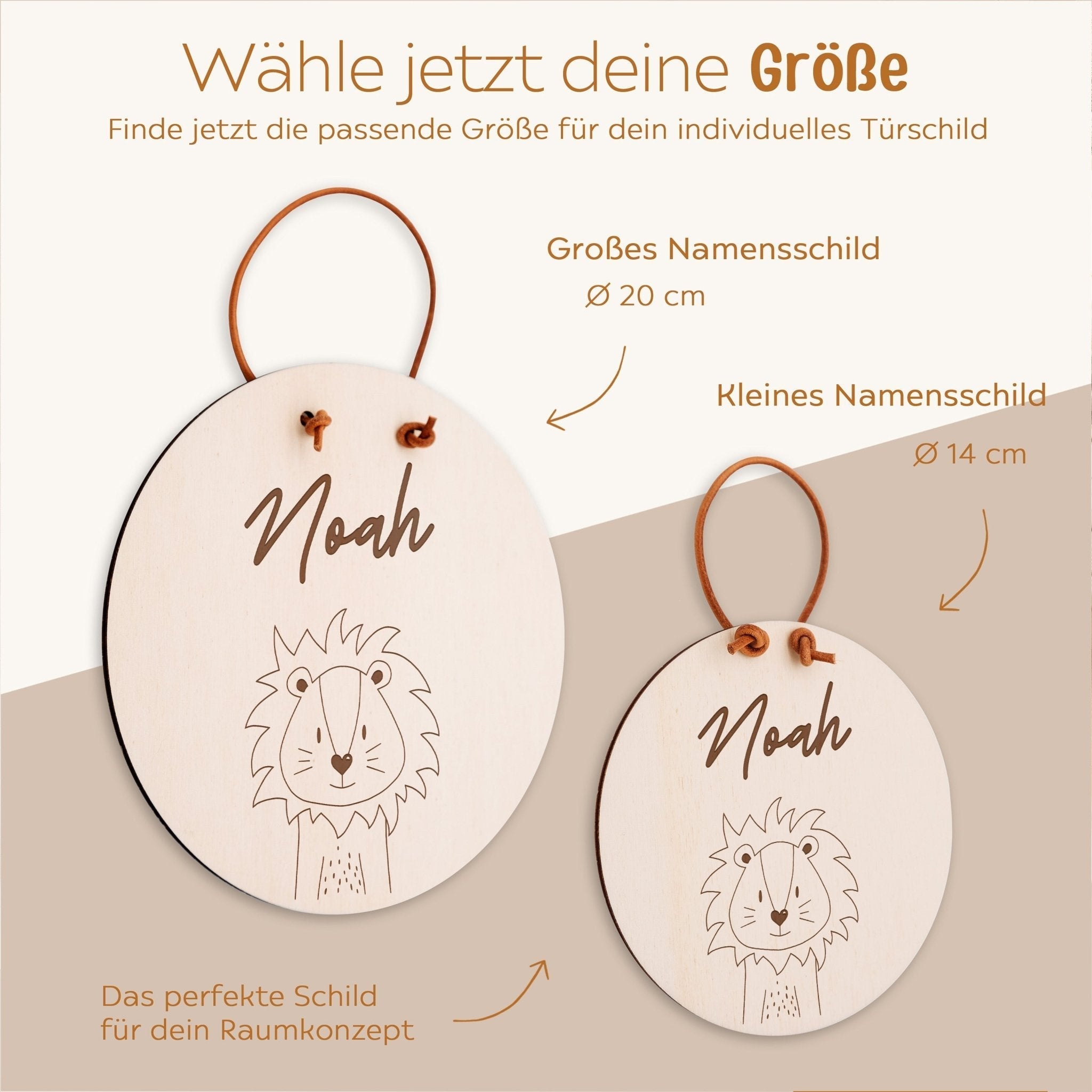 Türschild Kinderzimmer personalisiert - Tier Gravur - wunderwunsch