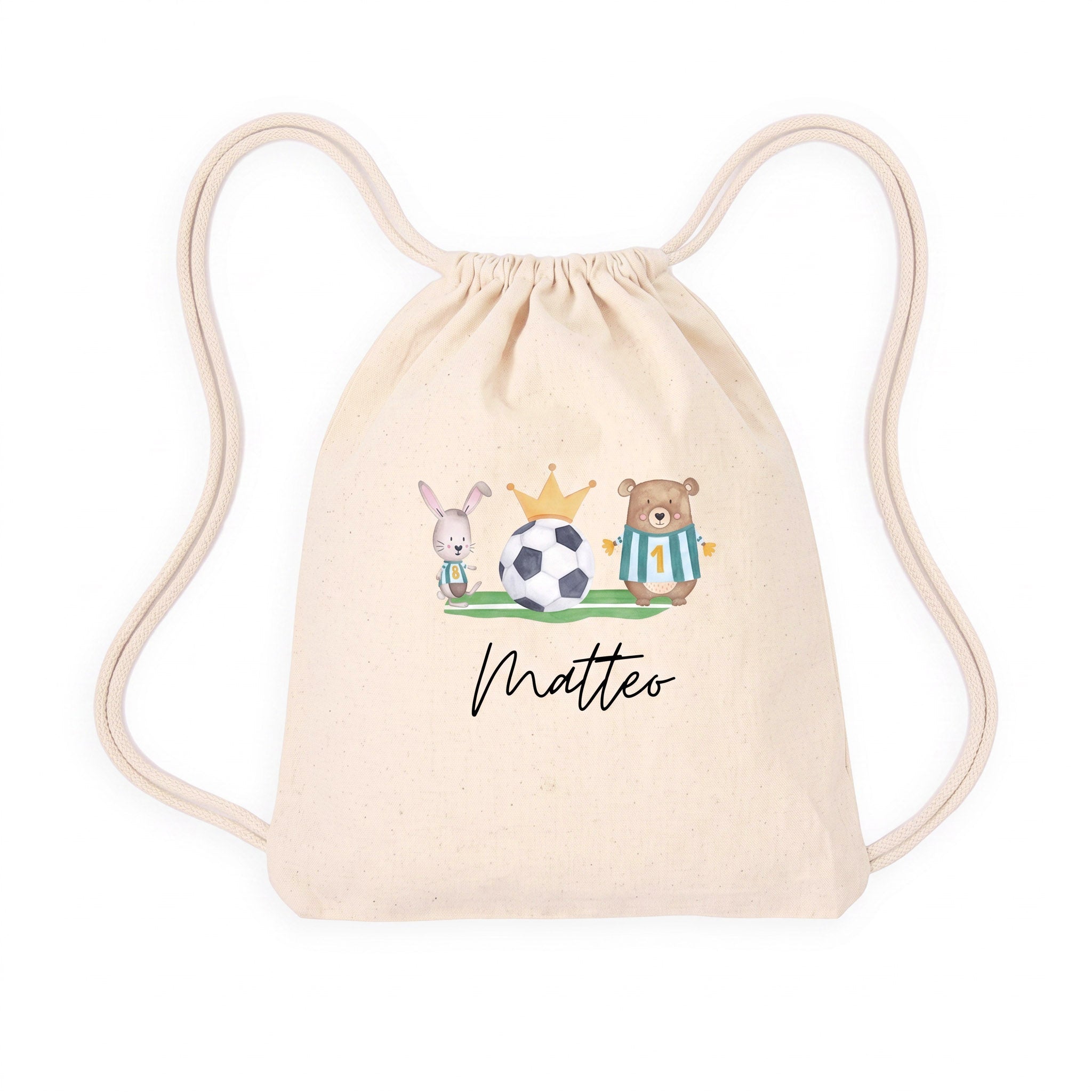 Turnbeutel "Fußball Tiere" personalisiert - wunderwunsch