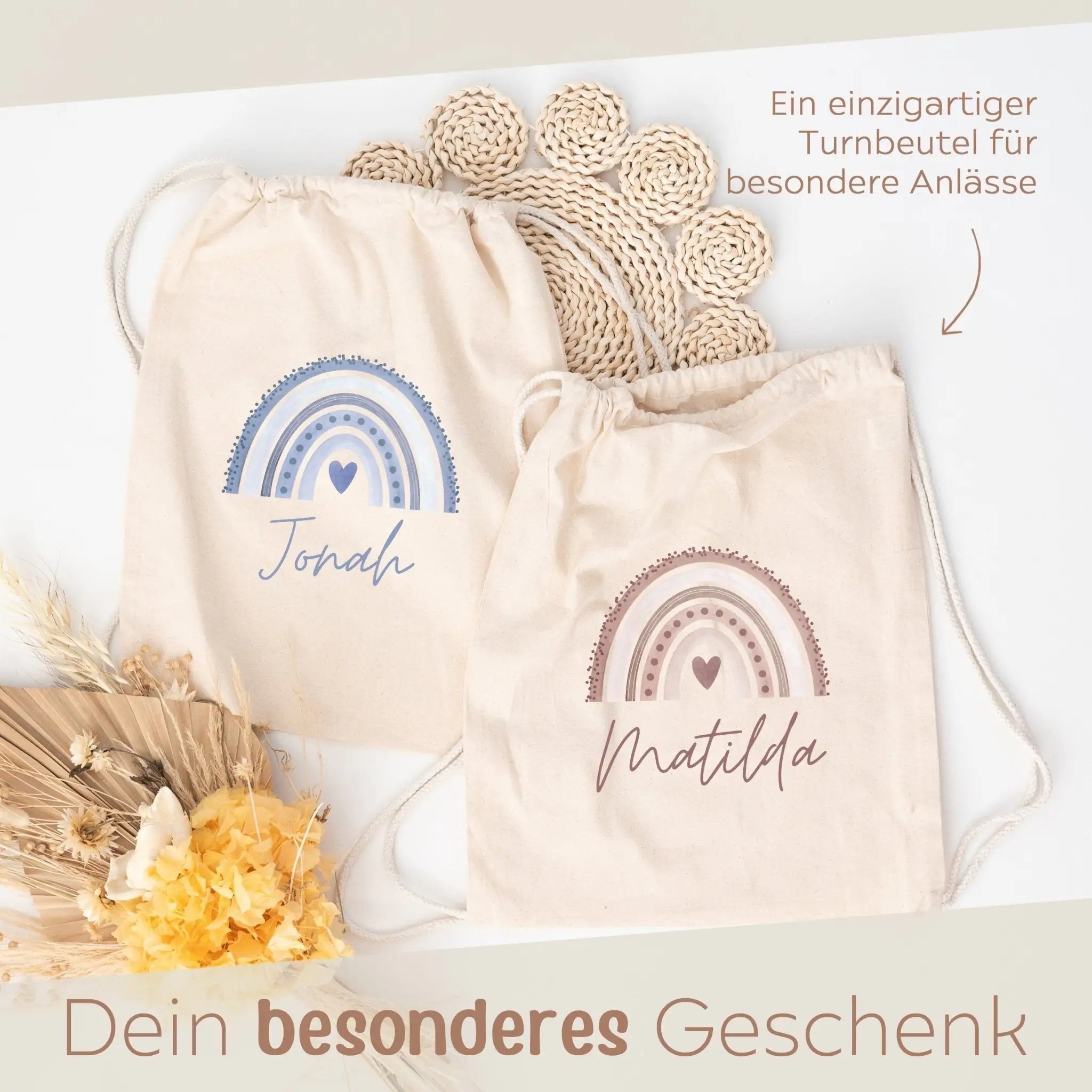 Turnbeutel "Regenbogen" personalisiert - wunderwunsch