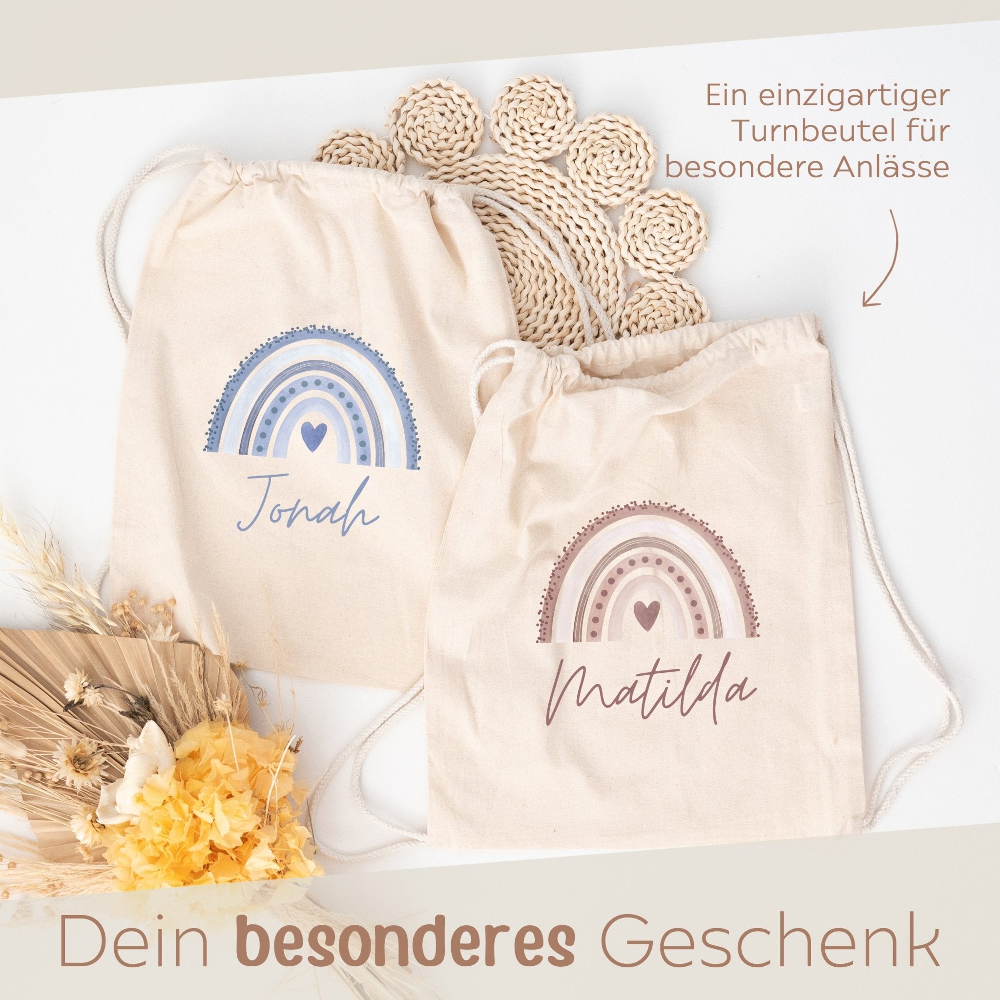 Turnbeutel "Regenbogen" personalisiert - wunderwunsch