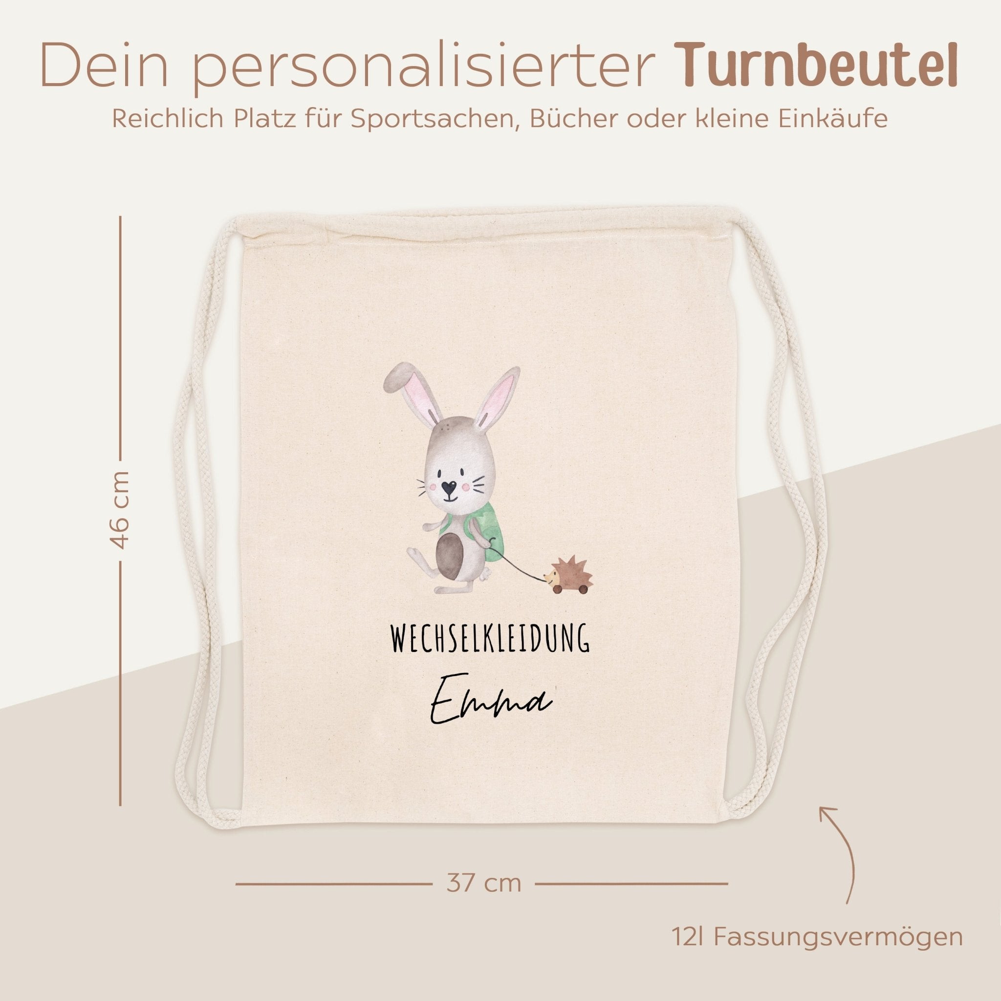 Turnbeutel "Wechselkleidung" personalisiert - wunderwunsch