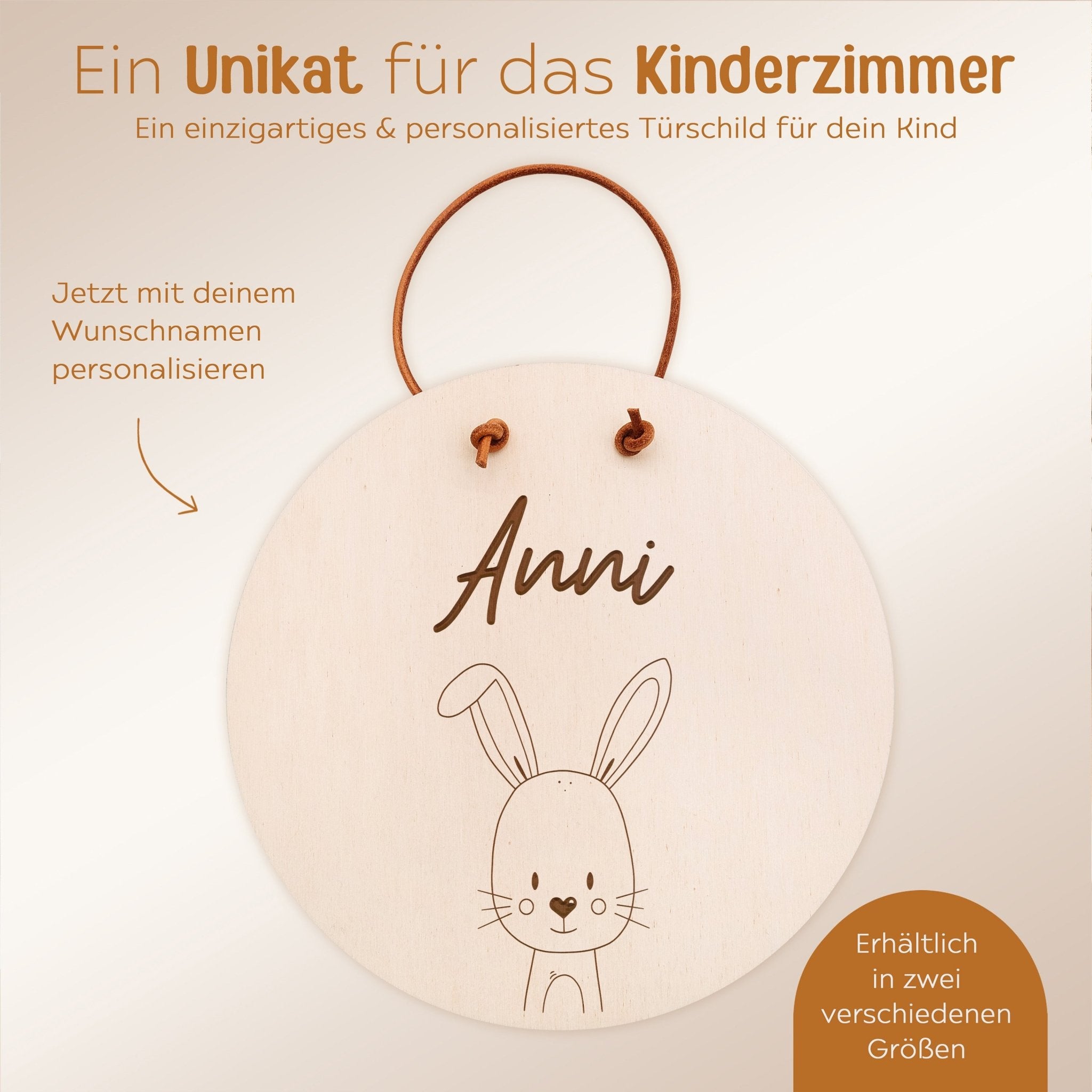 Türschild Kinderzimmer personalisiert - Tier Gravur - wunderwunsch
