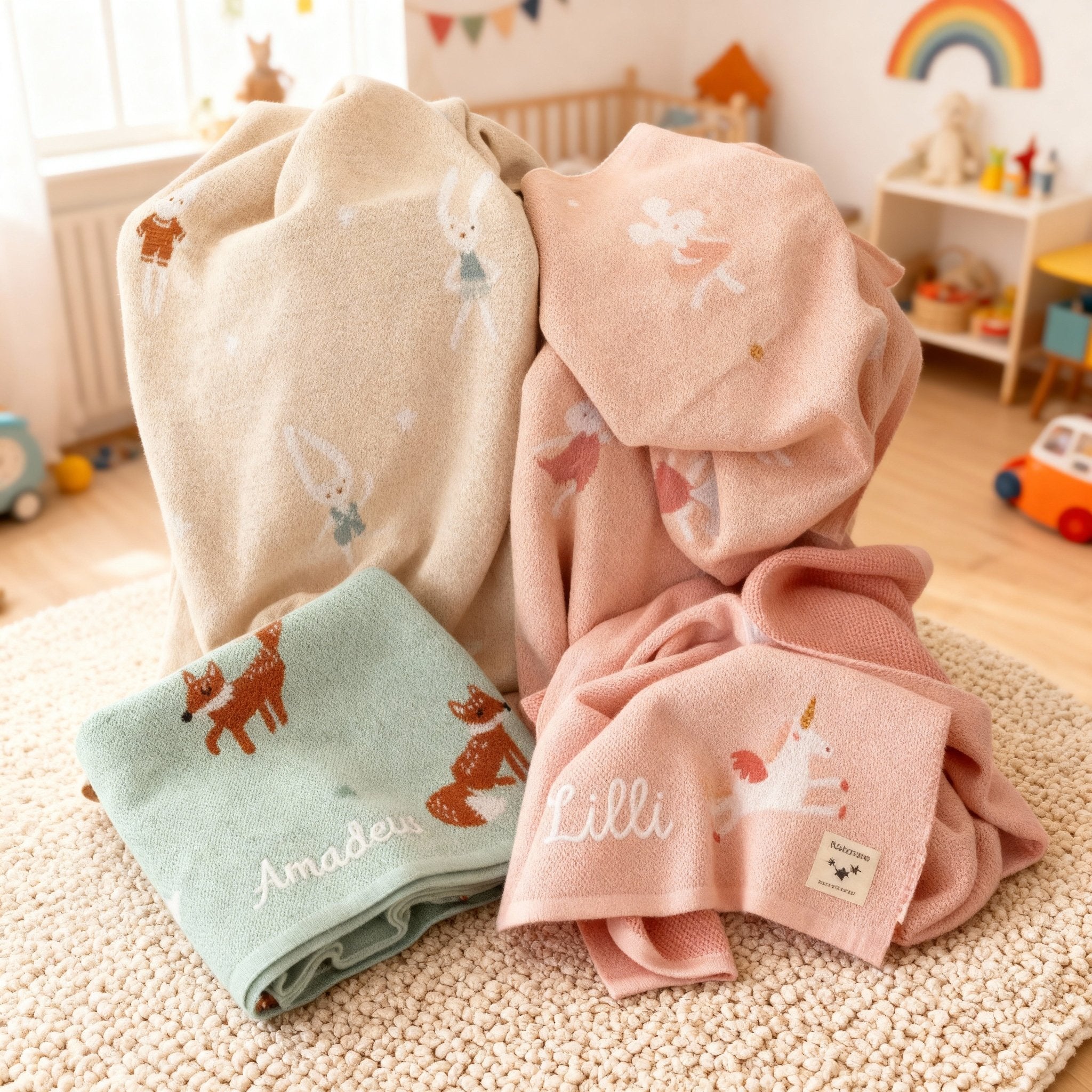 VADOBAG Strickdecke in 4 süßen Designs - wunderwunsch