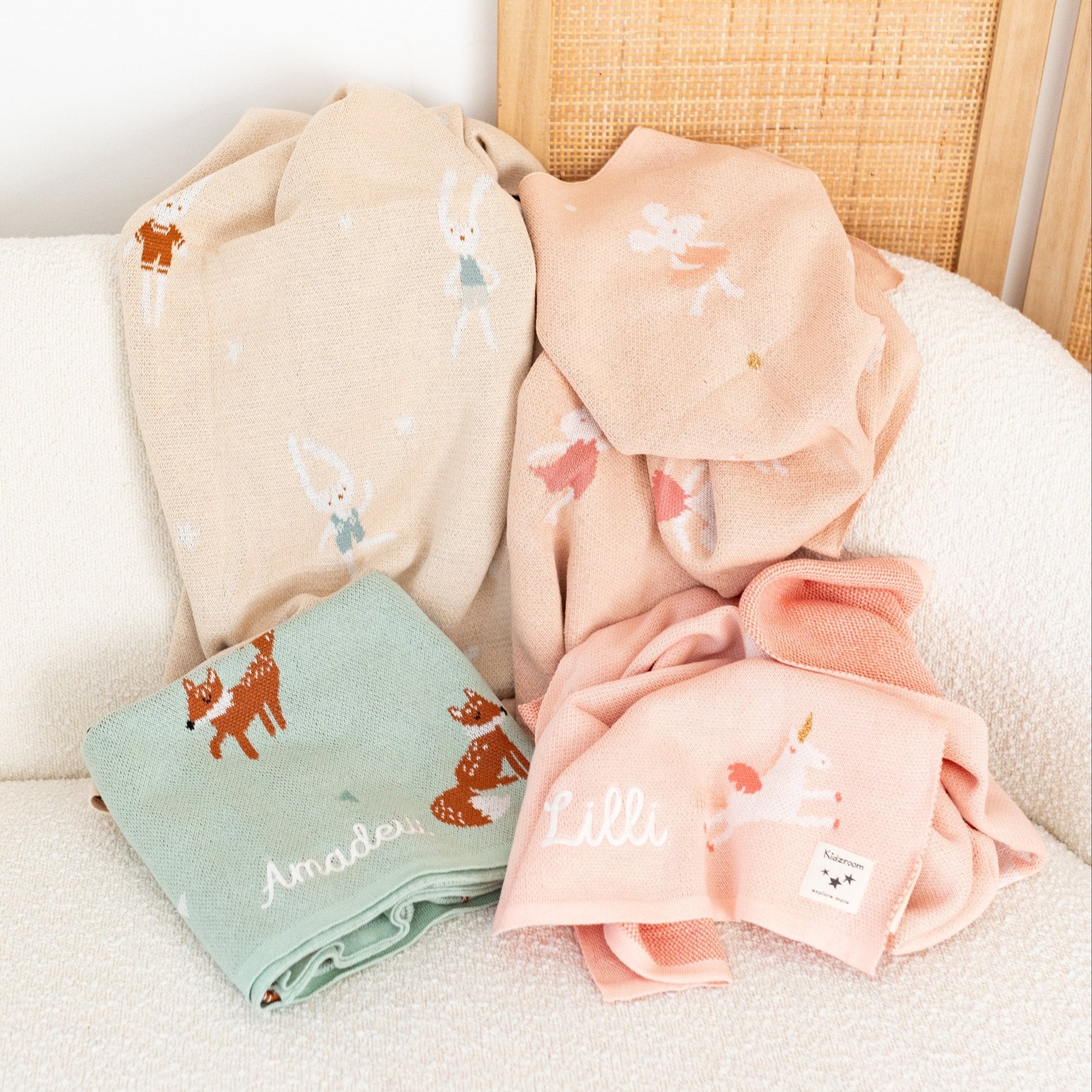 VADOBAG Strickdecke in 4 süßen Designs - wunderwunsch
