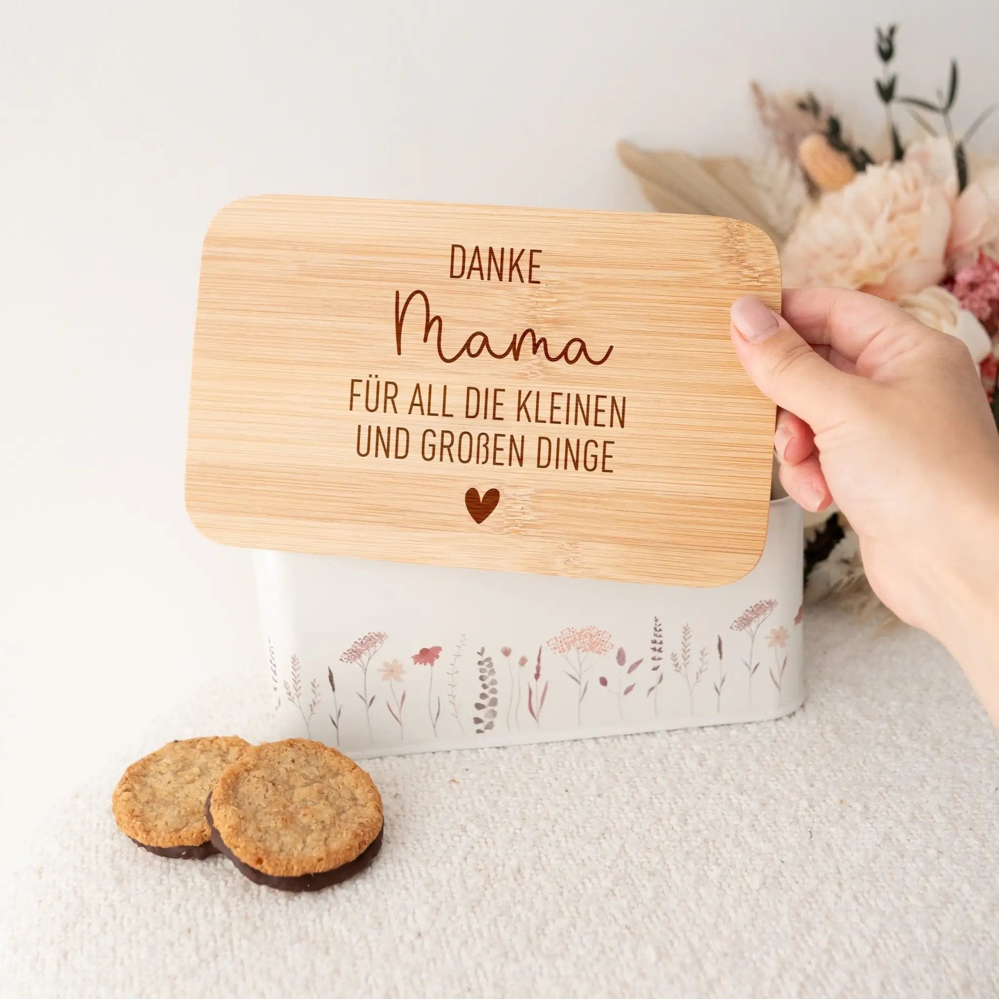 Vorratsdose Blumen - Danke Mama/Oma - wunderwunsch