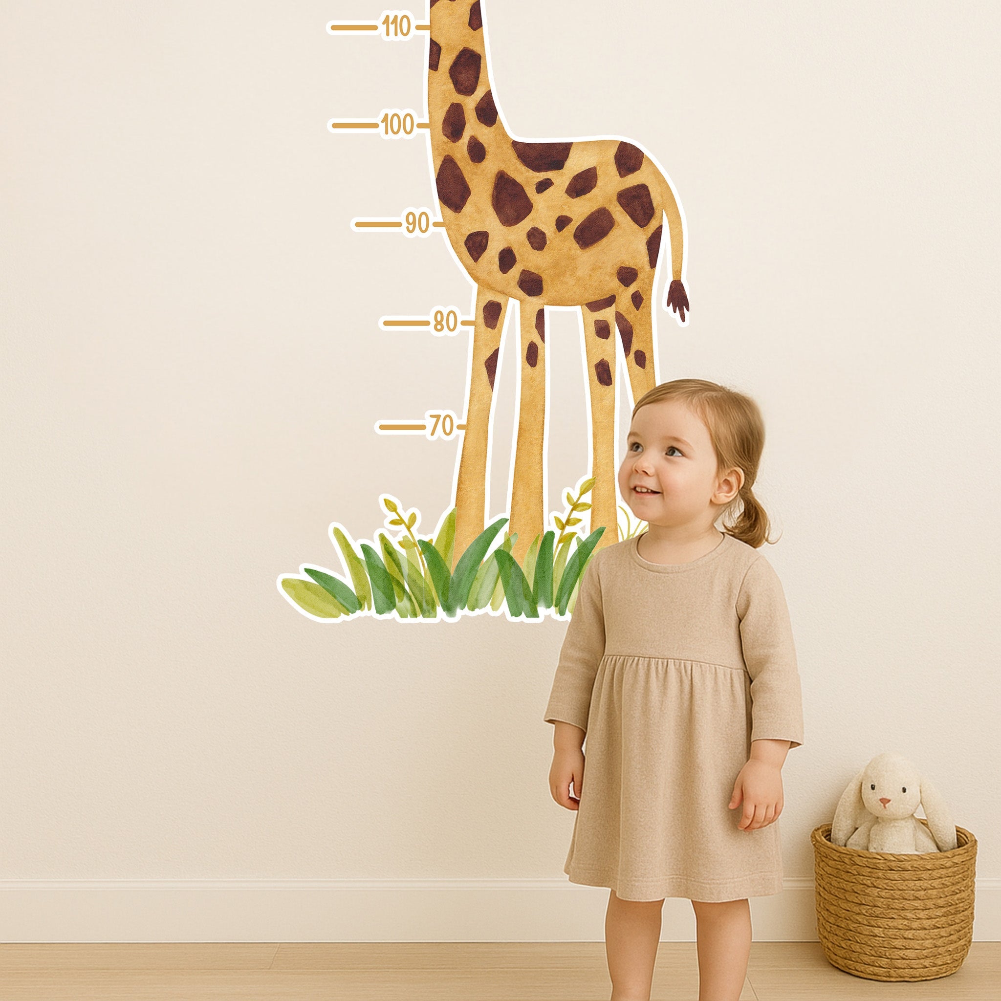 Wandsticker - Messlatte Giraffe - wunderwunsch