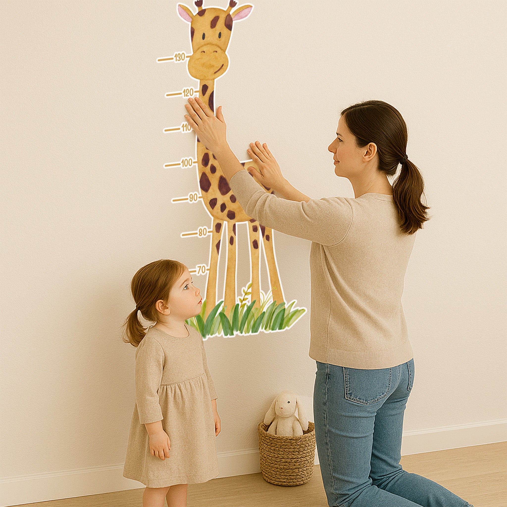 Wandsticker - Messlatte Giraffe - wunderwunsch