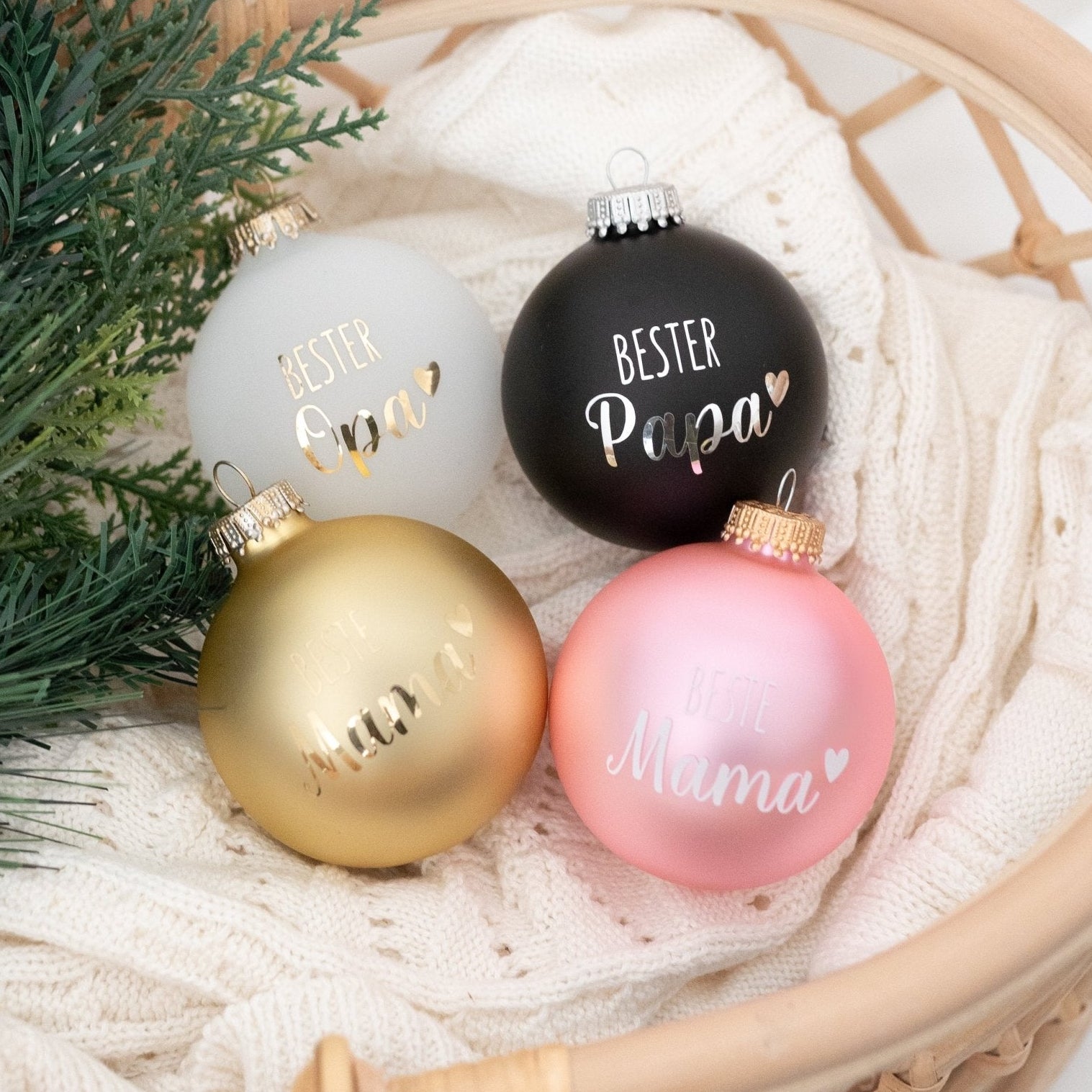 Weihnachtskugel "Beste/r..." matt - wunderwunsch