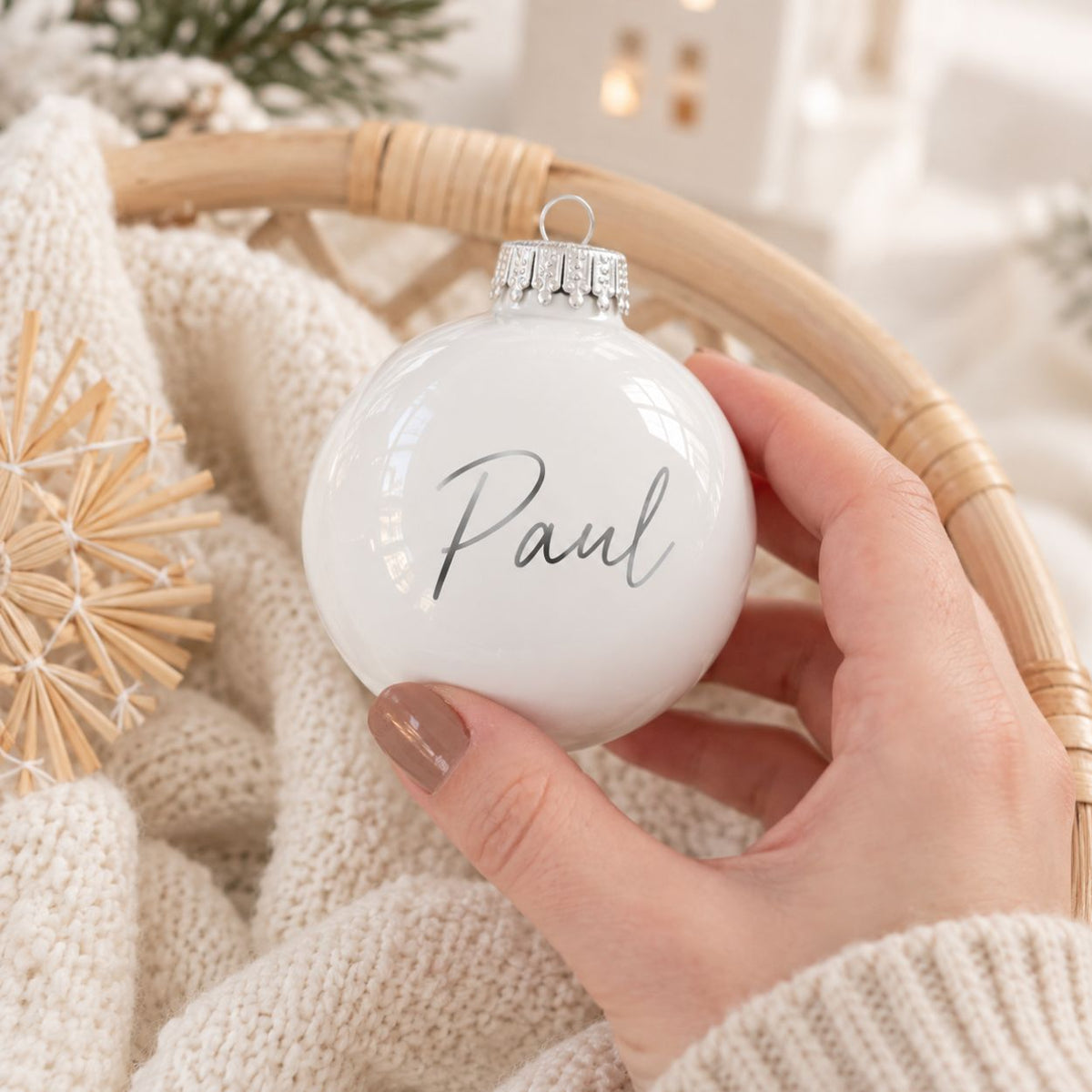 Weihnachtskugel - Name - wunderwunsch