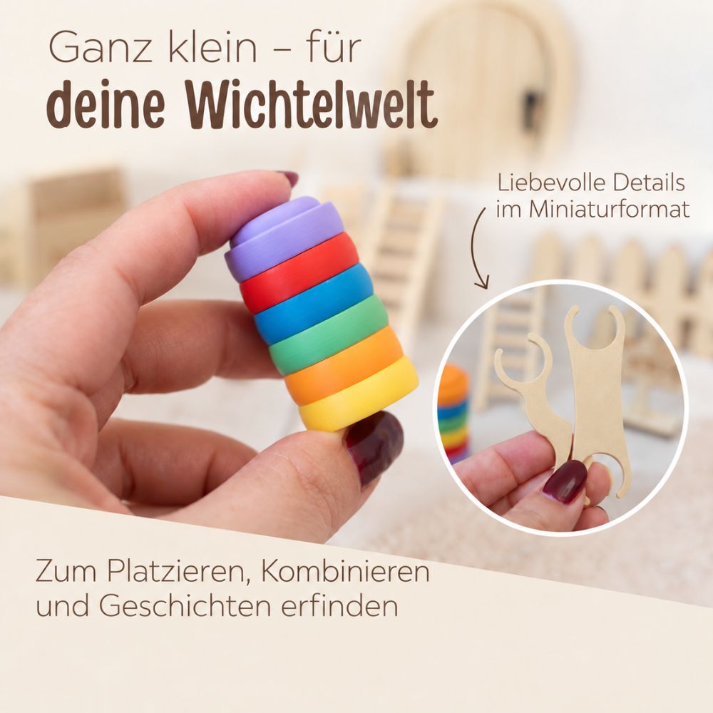Wichtelzubehör – Mini-Spielsteine & Abenteuerbrücken - wunderwunsch