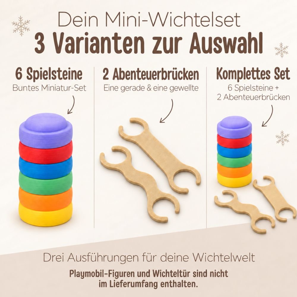 Wichtelzubehör – Mini-Spielsteine & Abenteuerbrücken - wunderwunsch