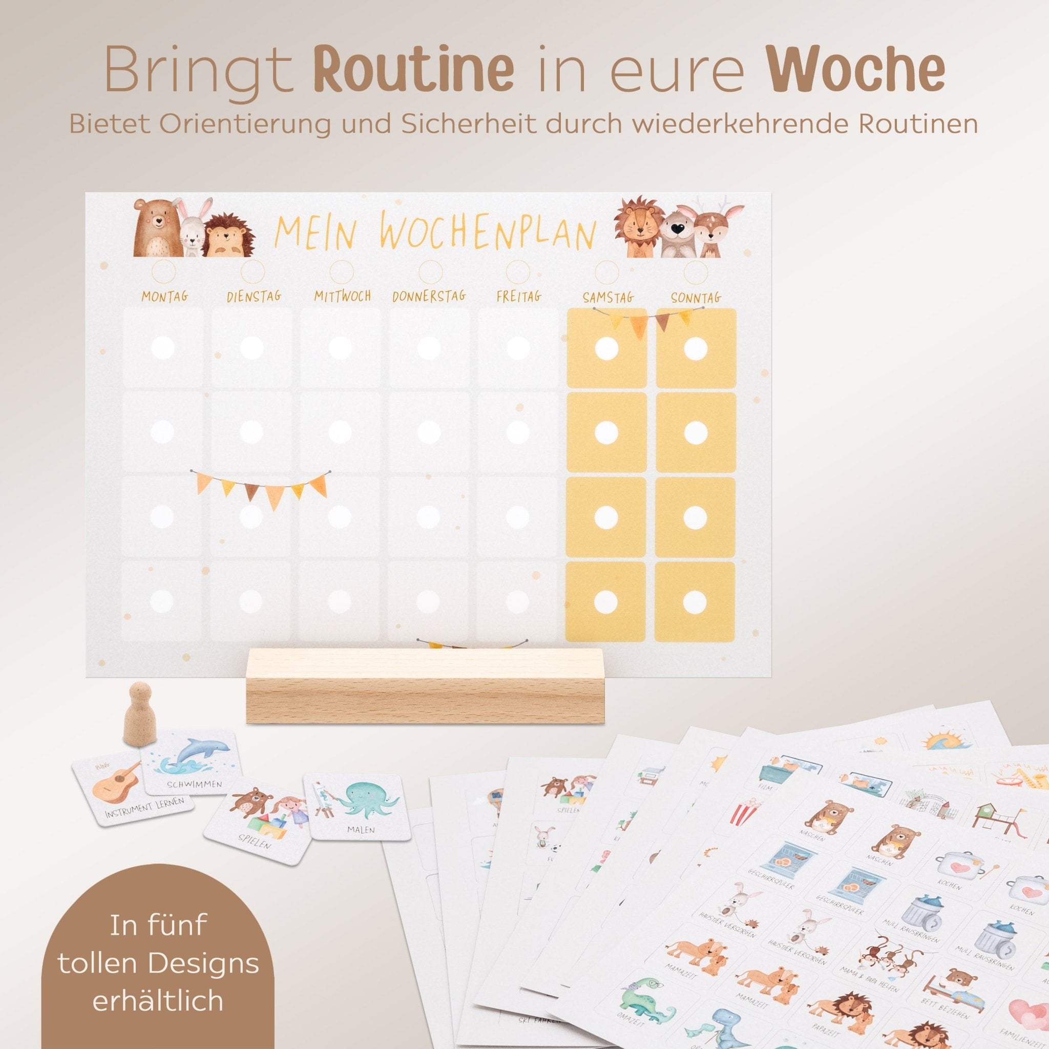 Wochenplan "Tiere Girlande" - wunderwunsch