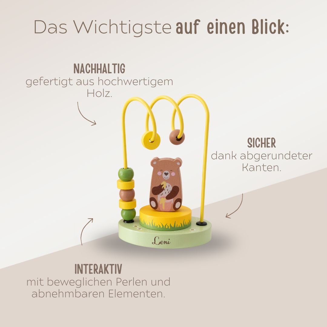 WUNDERWUNSCH Motorikschleife Tier personalisierbar - wunderwunsch