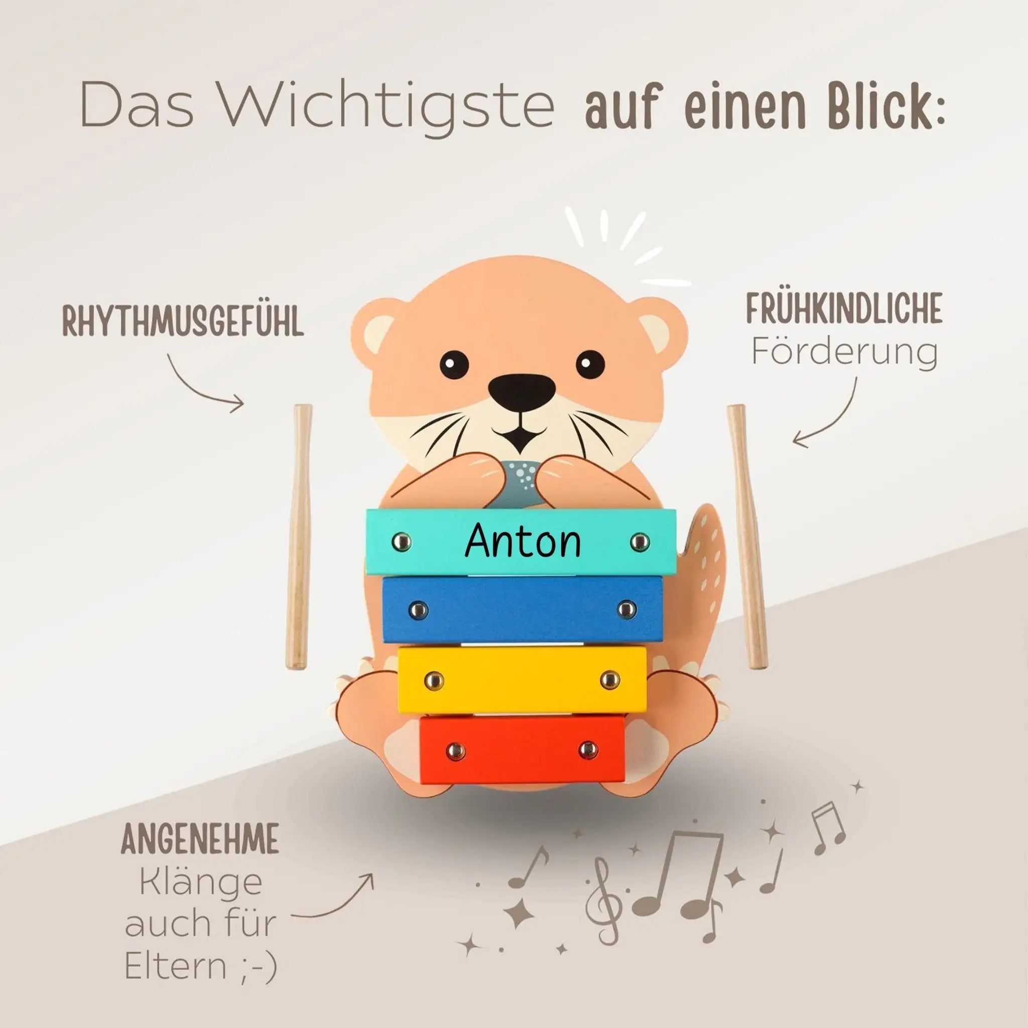 Xylophon Otter personalisierbar - wunderwunsch