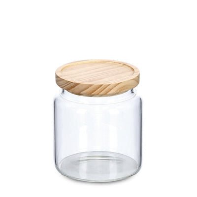 ZELLER Vorratsglas mit Holzdeckel, 830ml - wunderwunsch