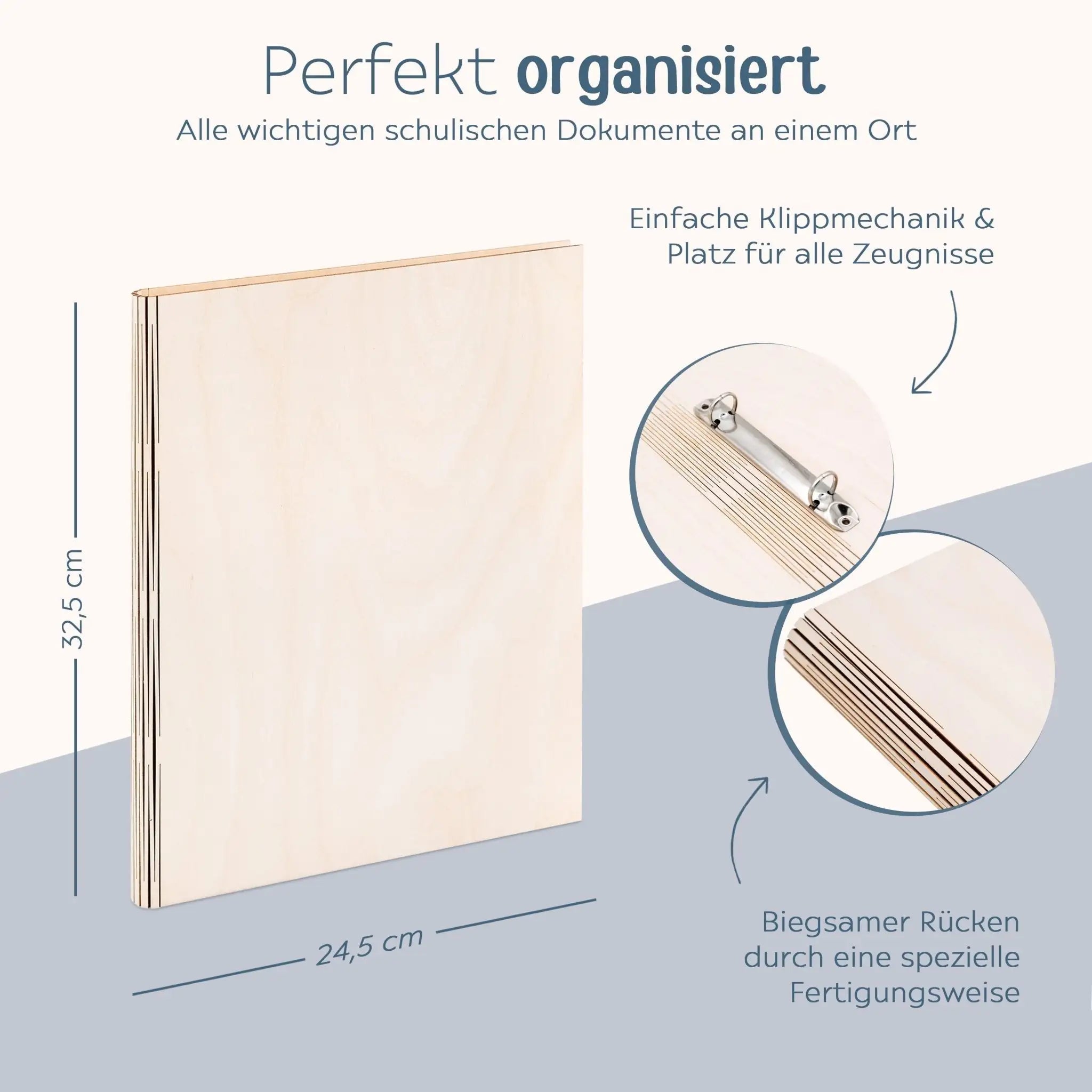 Zeugnismappe Holz personalisiert - Affirmationen Gravur - wunderwunsch