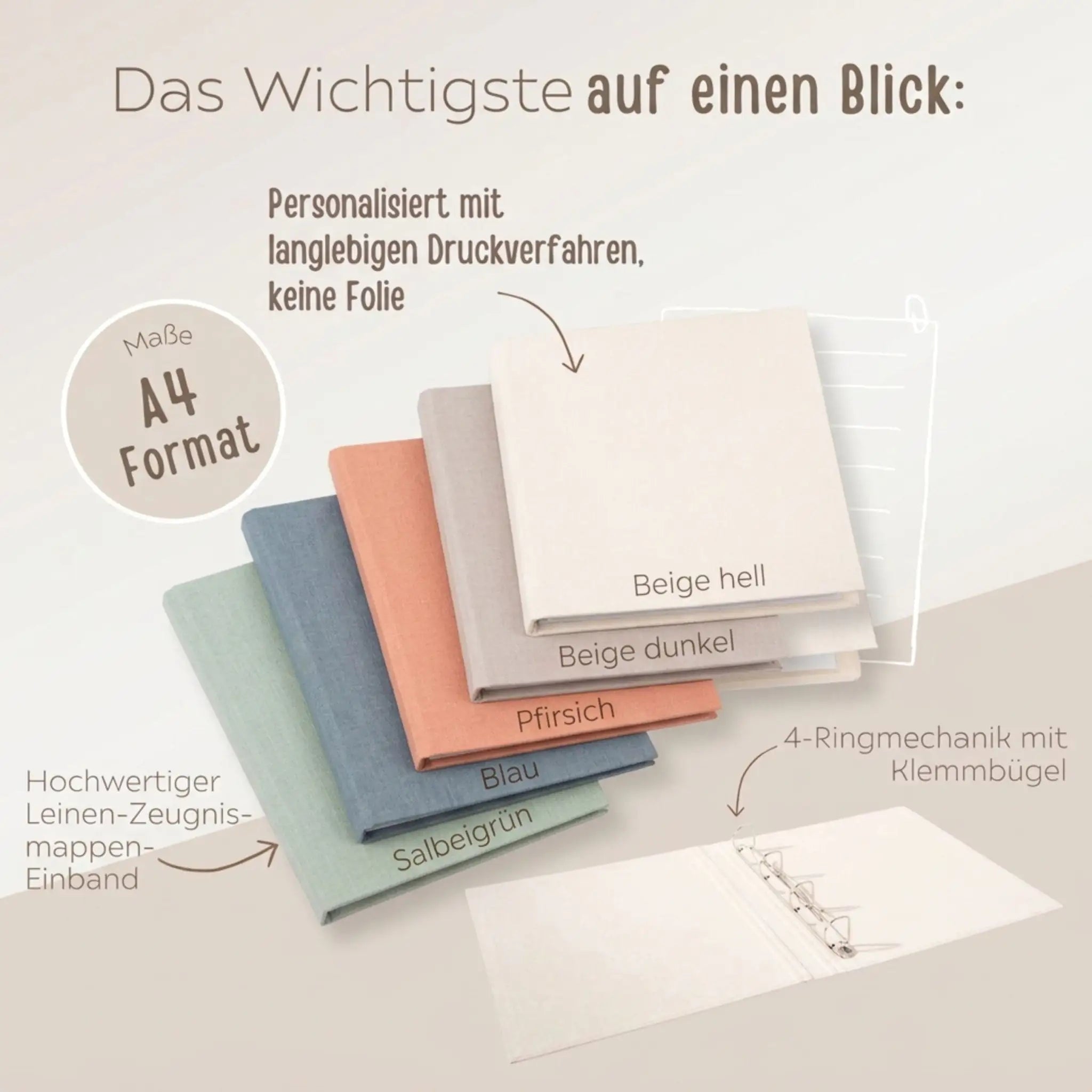 Zeugnismappe Stoff personalisiert - Tier Schultüte Aquarell - wunderwunsch