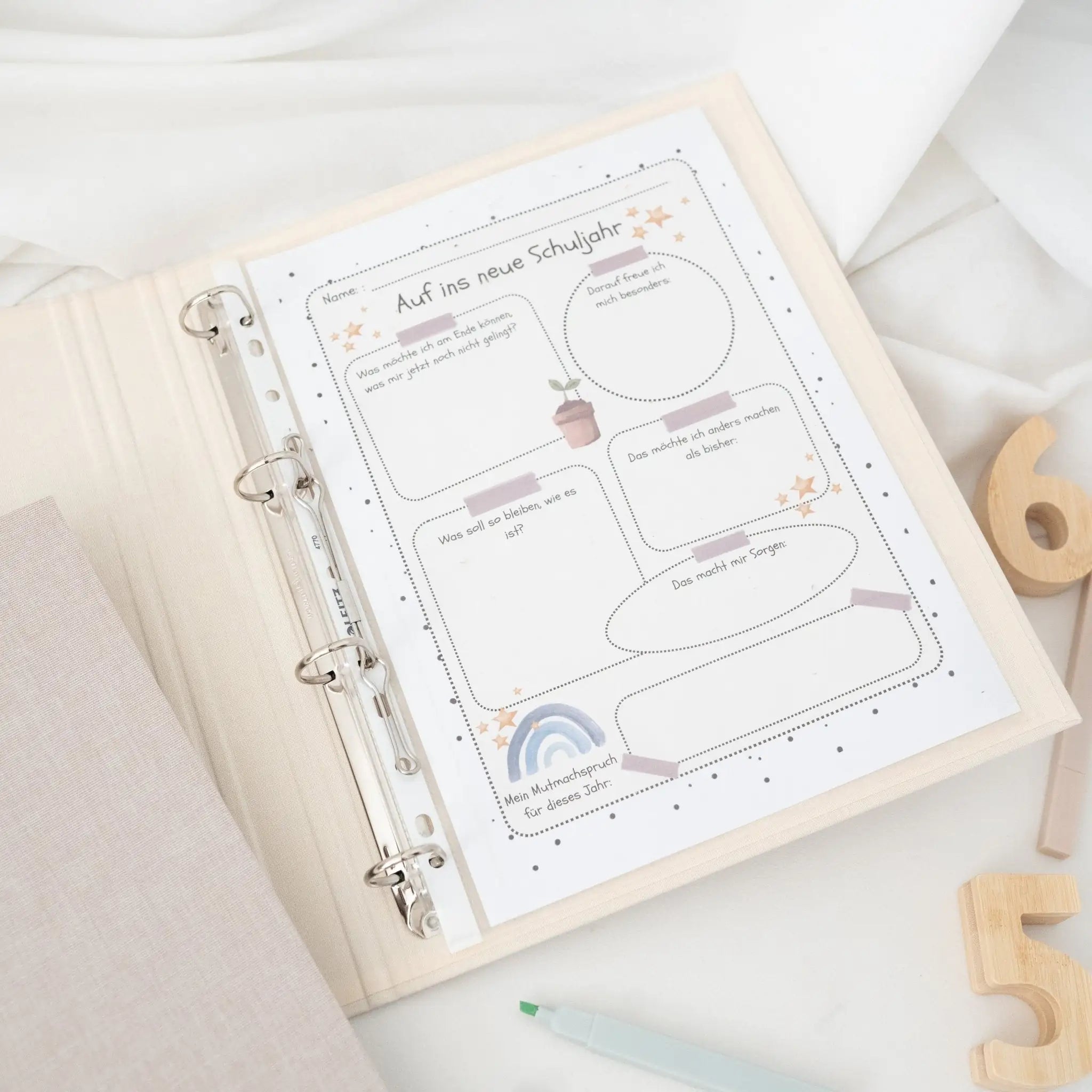 Zeugnismappe Stoff personalisiert - Wal Girlande Aquarell - wunderwunsch