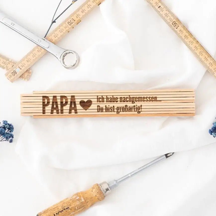 Zollstock Holz - PAPA du bist großartig - wunderwunsch