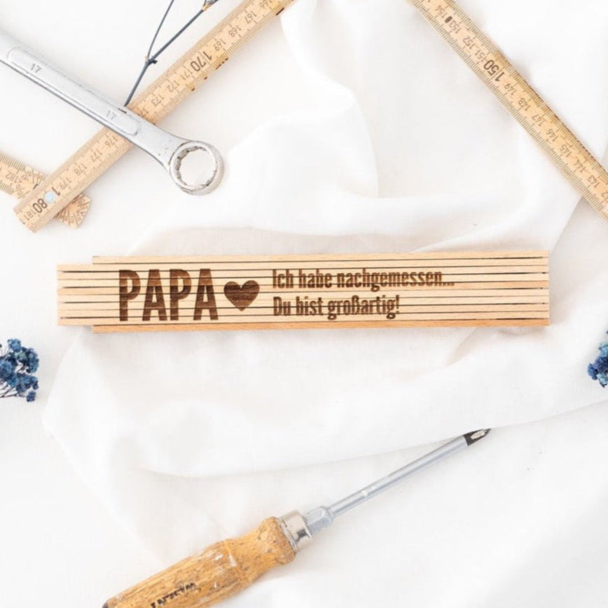 Zollstock Holz - PAPA du bist großartig - wunderwunsch
