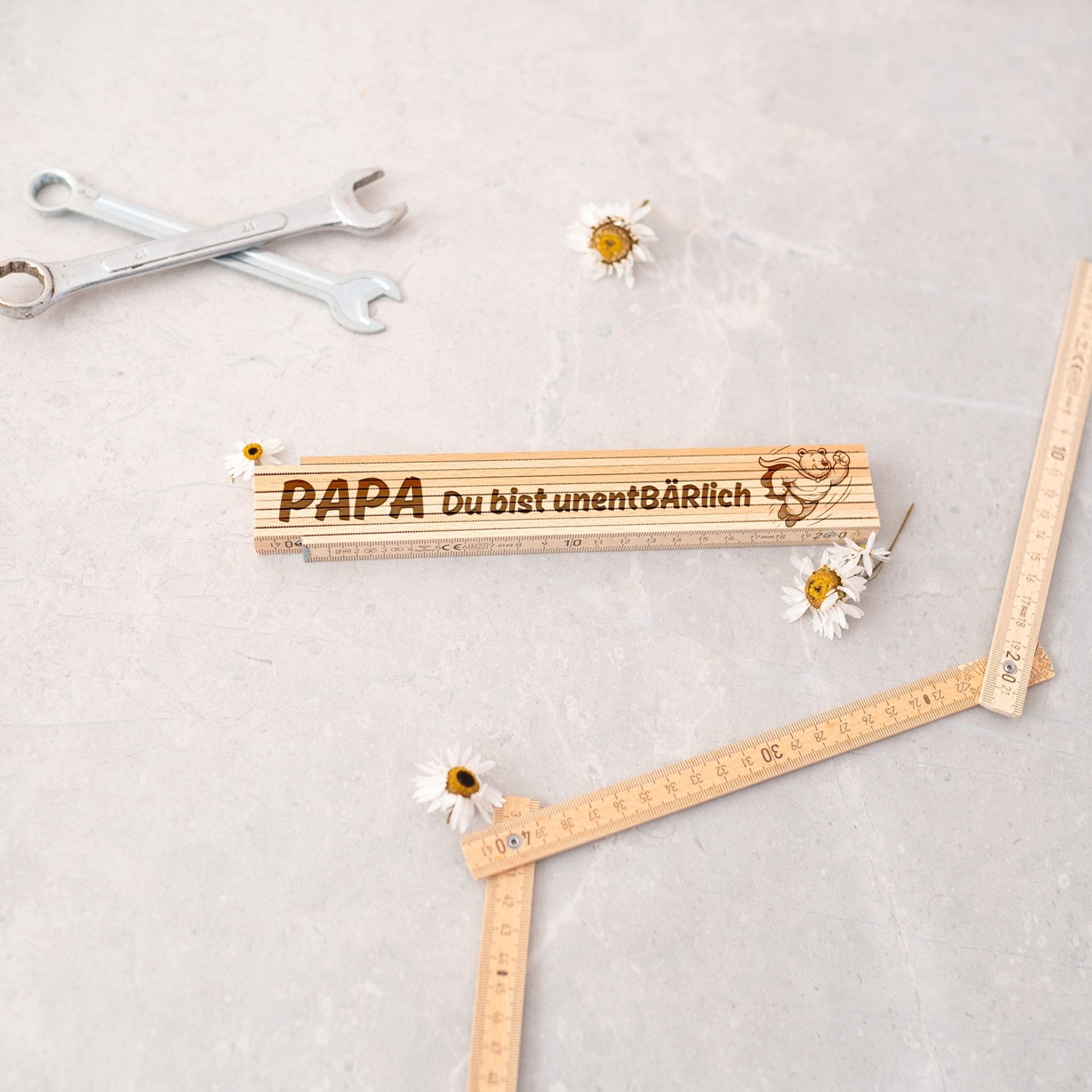 Zollstock Holz - Papa Du bist unentBÄRlich - wunderwunsch