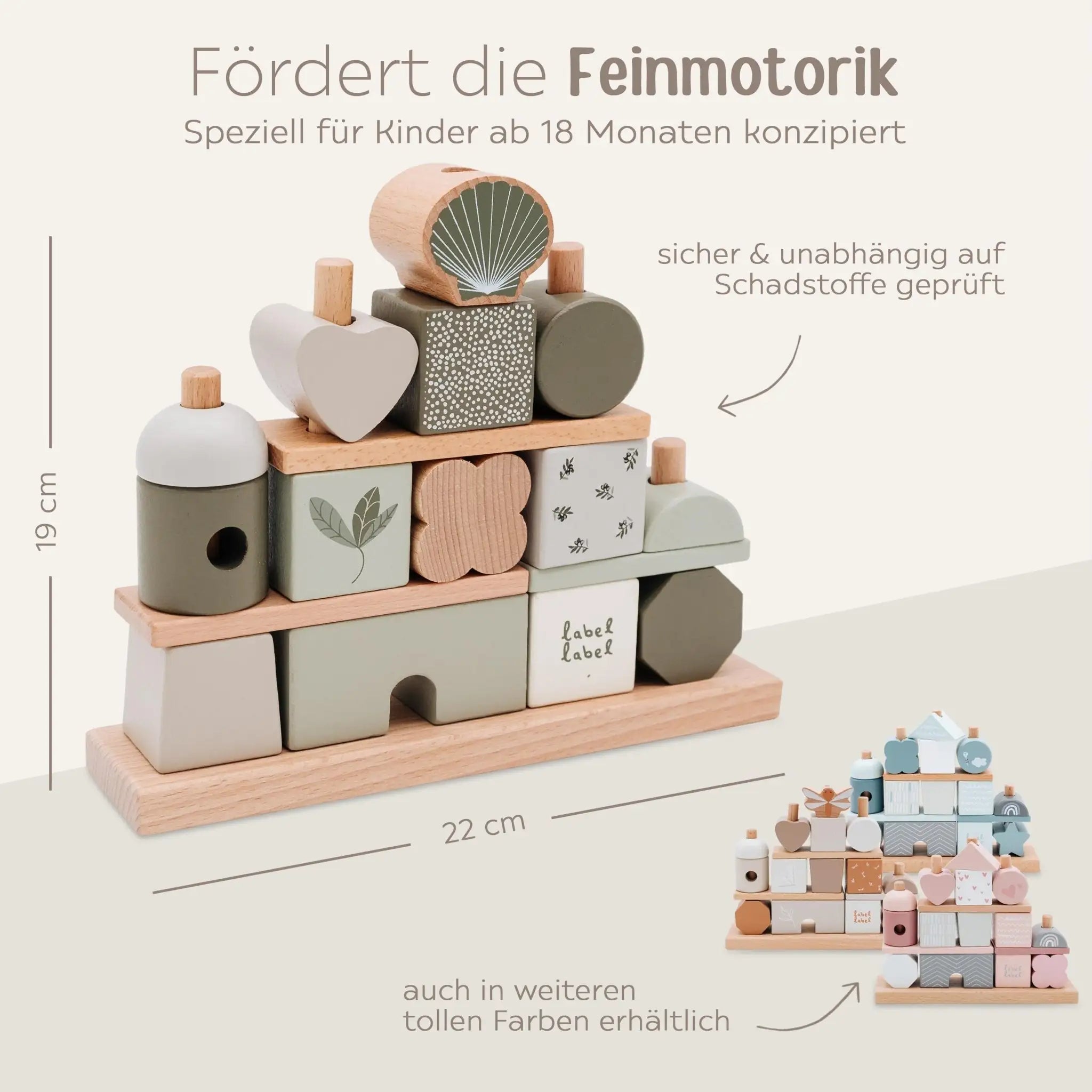 ZUR TAUFE Label Label Stapelhaus Holz personalisiert - wunderwunsch