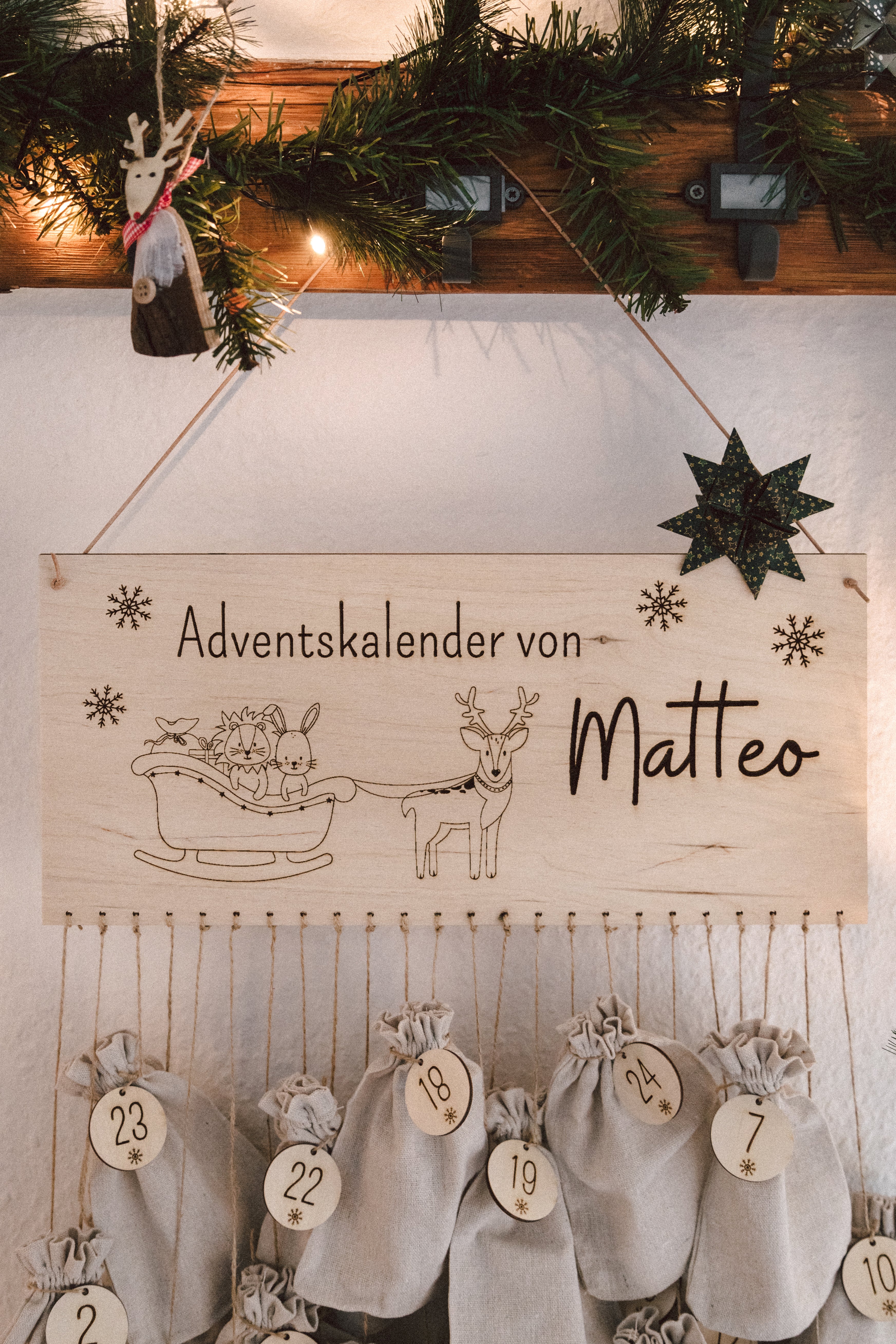 Adventskalender "Weihnachtsschlitten" personalisiert