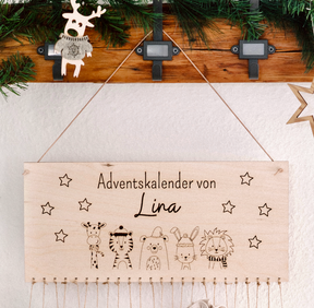 Adventskalender "Weihnachtstiere" personalisiert