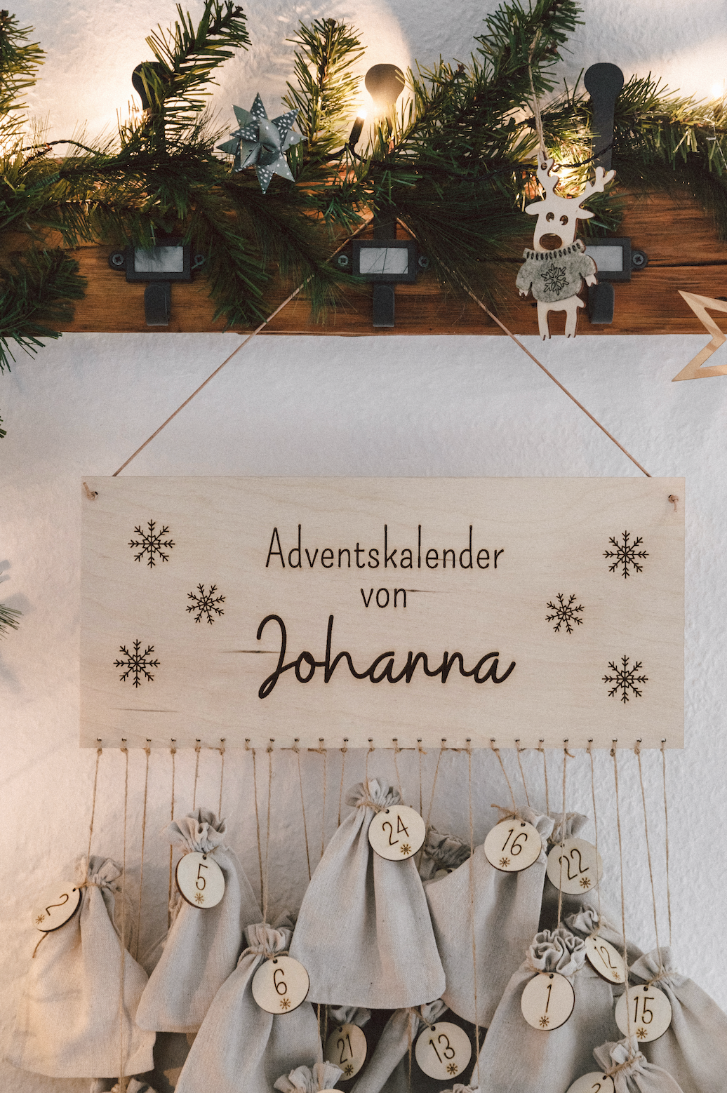 Adventskalender personalisiert - Schneeflocken