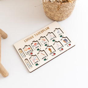 Tagesplan Kinder Holz personalisiert